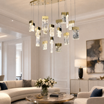 Yiosi Knox Oval Fluted Glass Chandelier 39" L