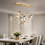 Yiosi Knox Oval Fluted Glass Chandelier 39" L