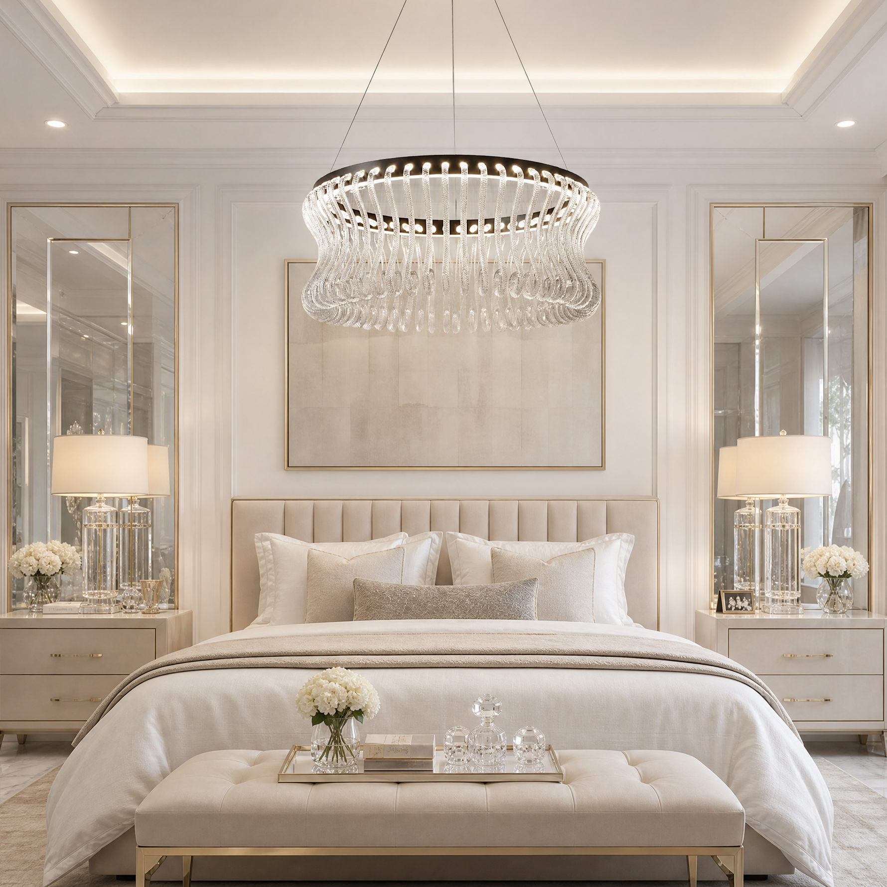 Yiosi Lennox Round Glass Chandelier 31.5" D