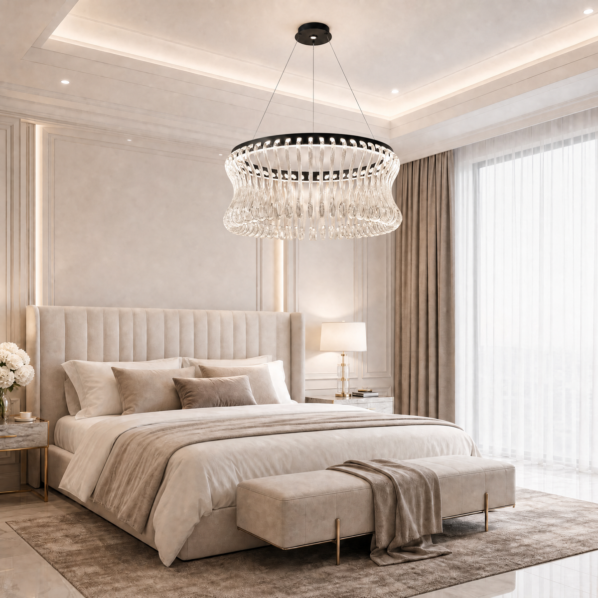Yiosi Lennox Round Glass Chandelier 31.5" D