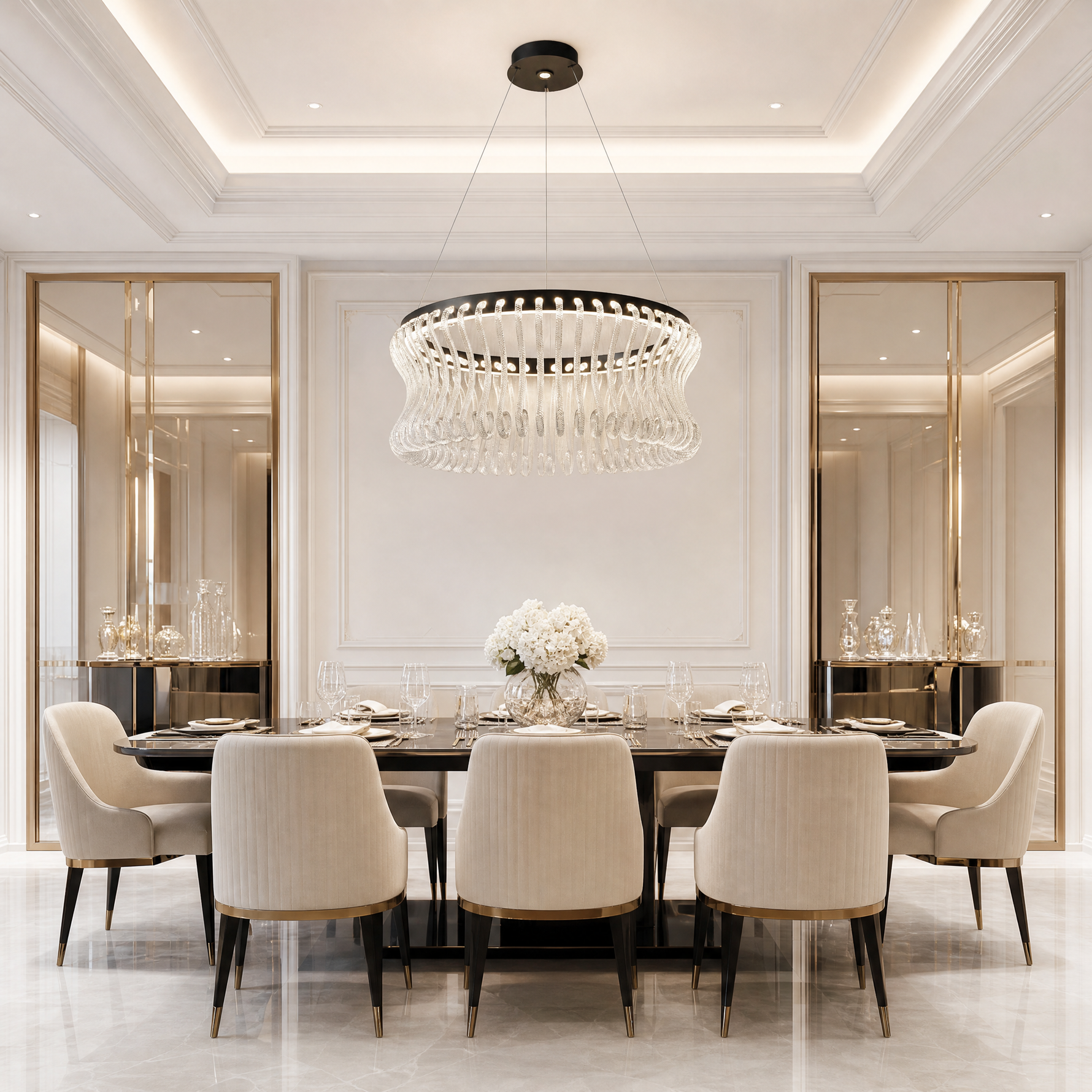 Yiosi Lennox Round Glass Chandelier 31.5" D