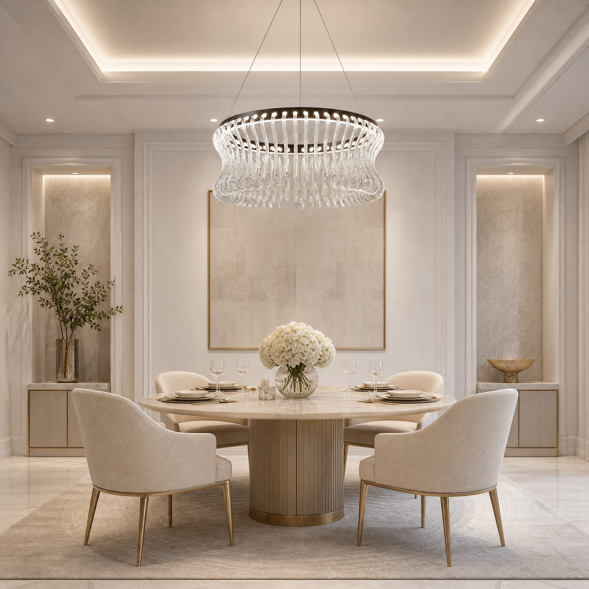 Yiosi Lennox Round Glass Chandelier 31.5" D