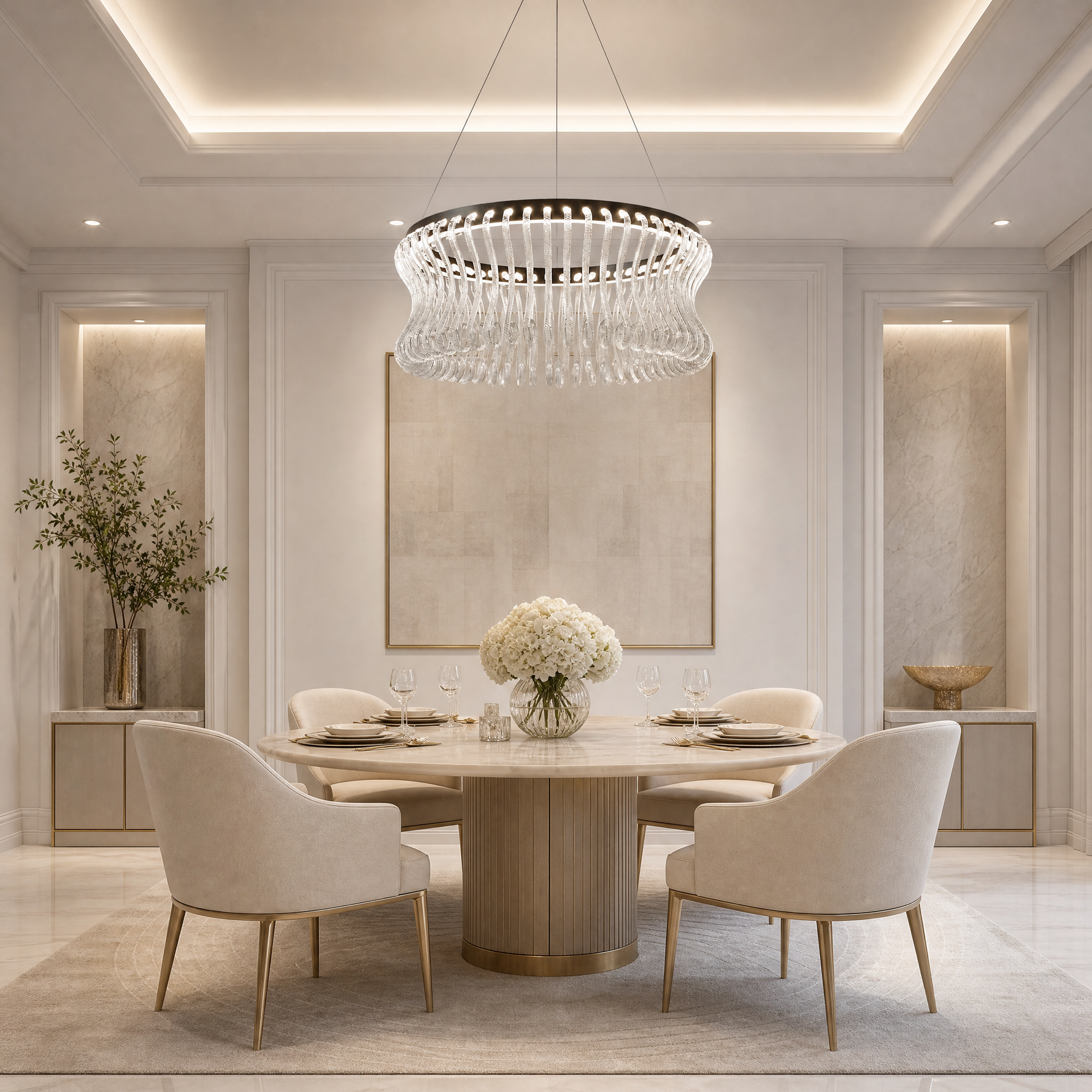 Yiosi Lennox Round Glass Chandelier 31.5" D