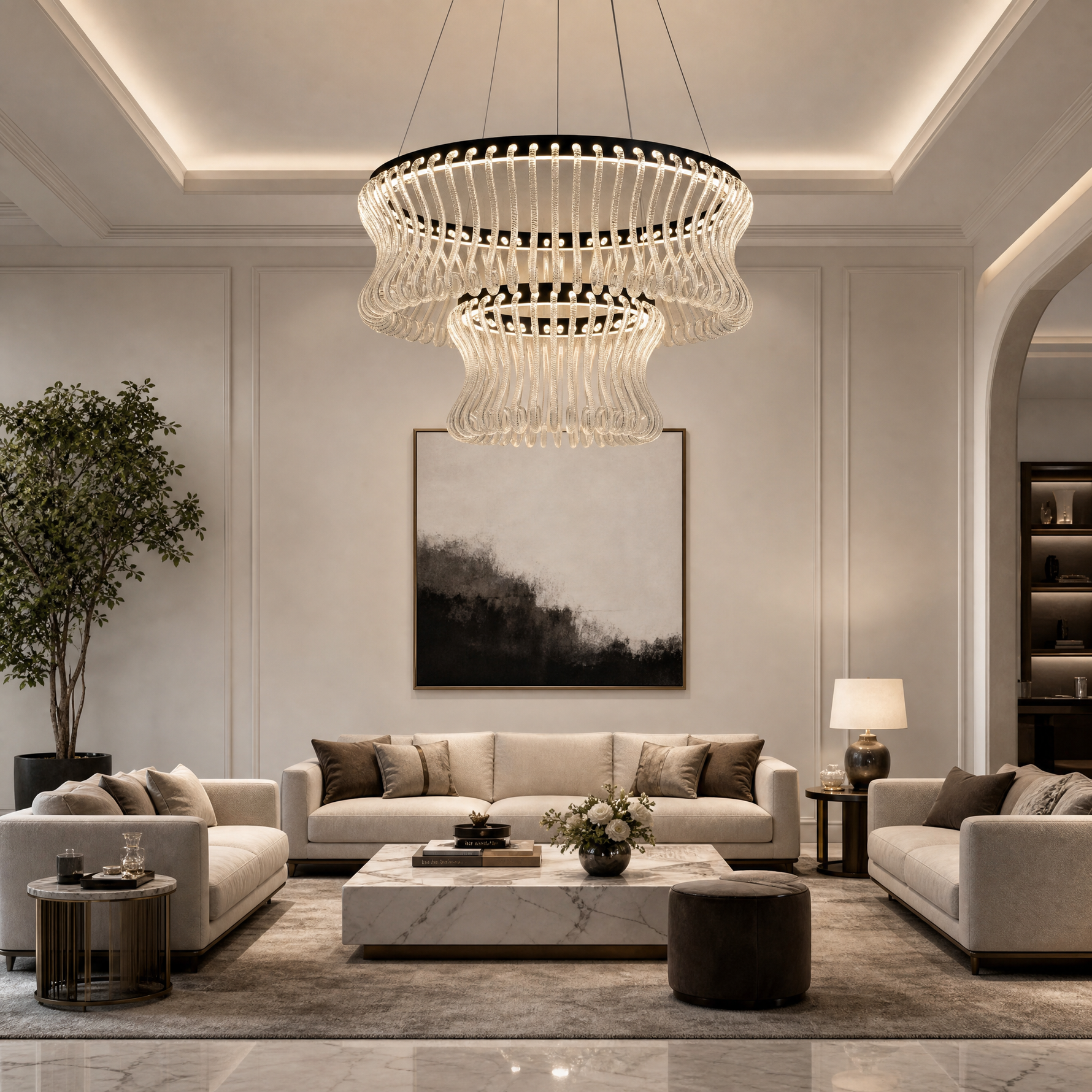 Yiosi Lennox Tiered Glass Chandelier 39.4"D