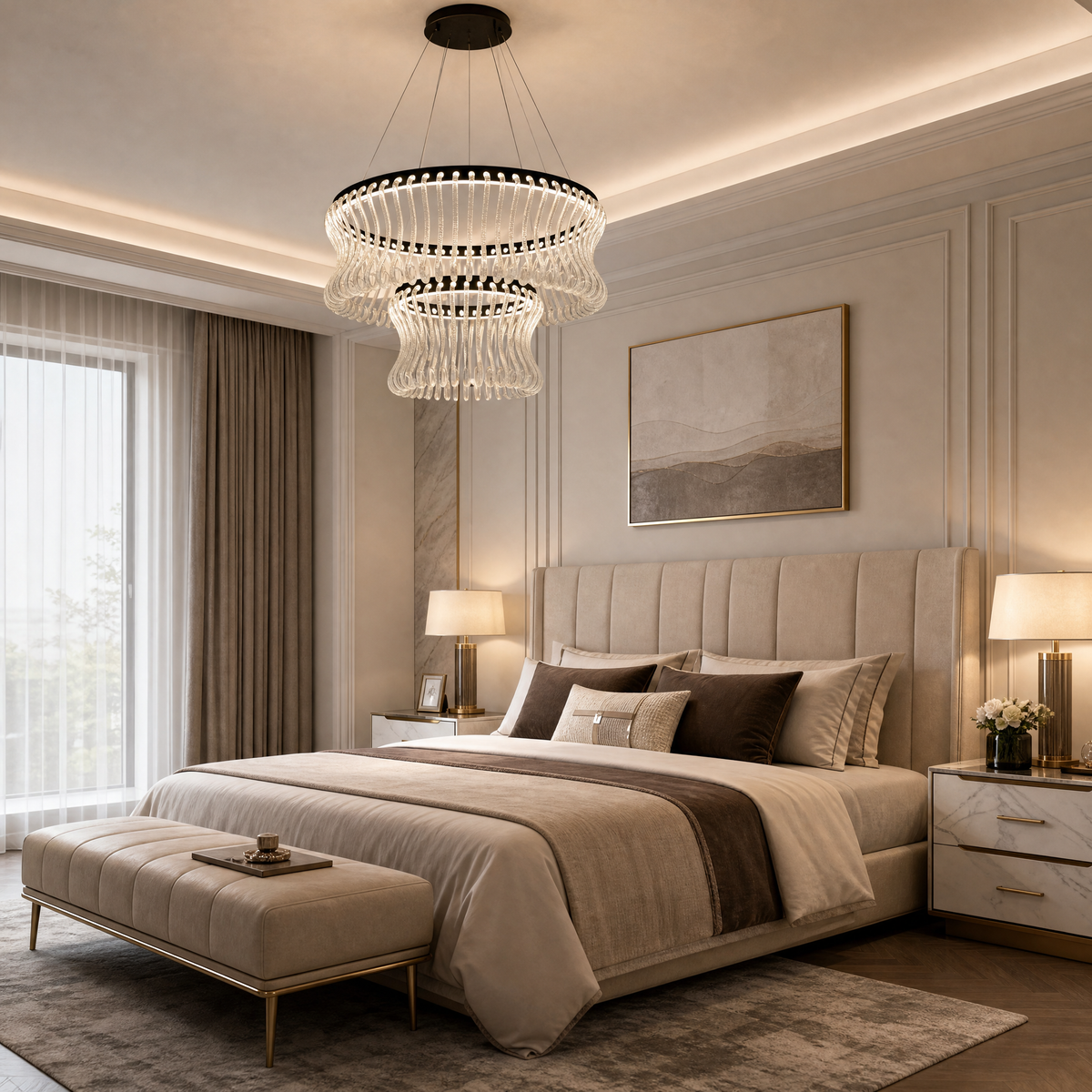 Yiosi Lennox Tiered Glass Chandelier 39.4"D