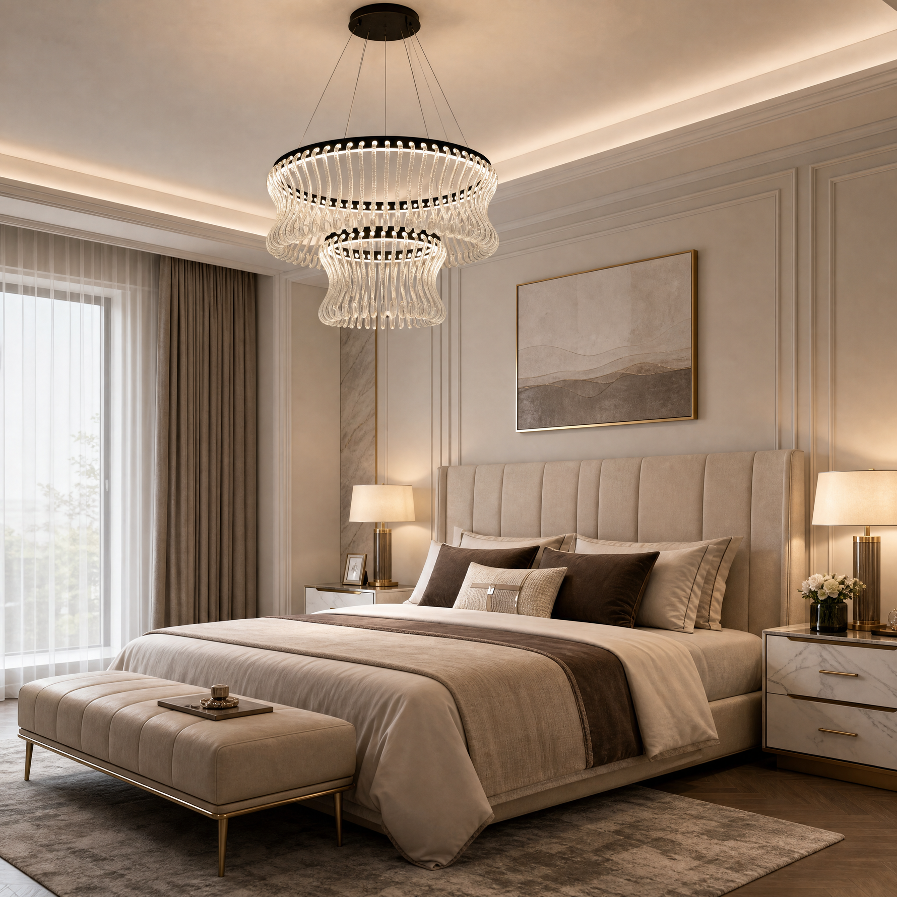 Yiosi Lennox Tiered Glass Chandelier 39.4"D