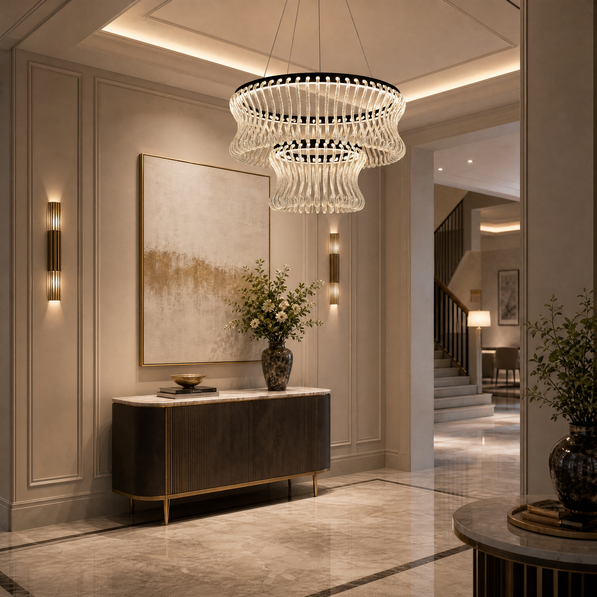 Yiosi Lennox Tiered Glass Chandelier 39.4"D