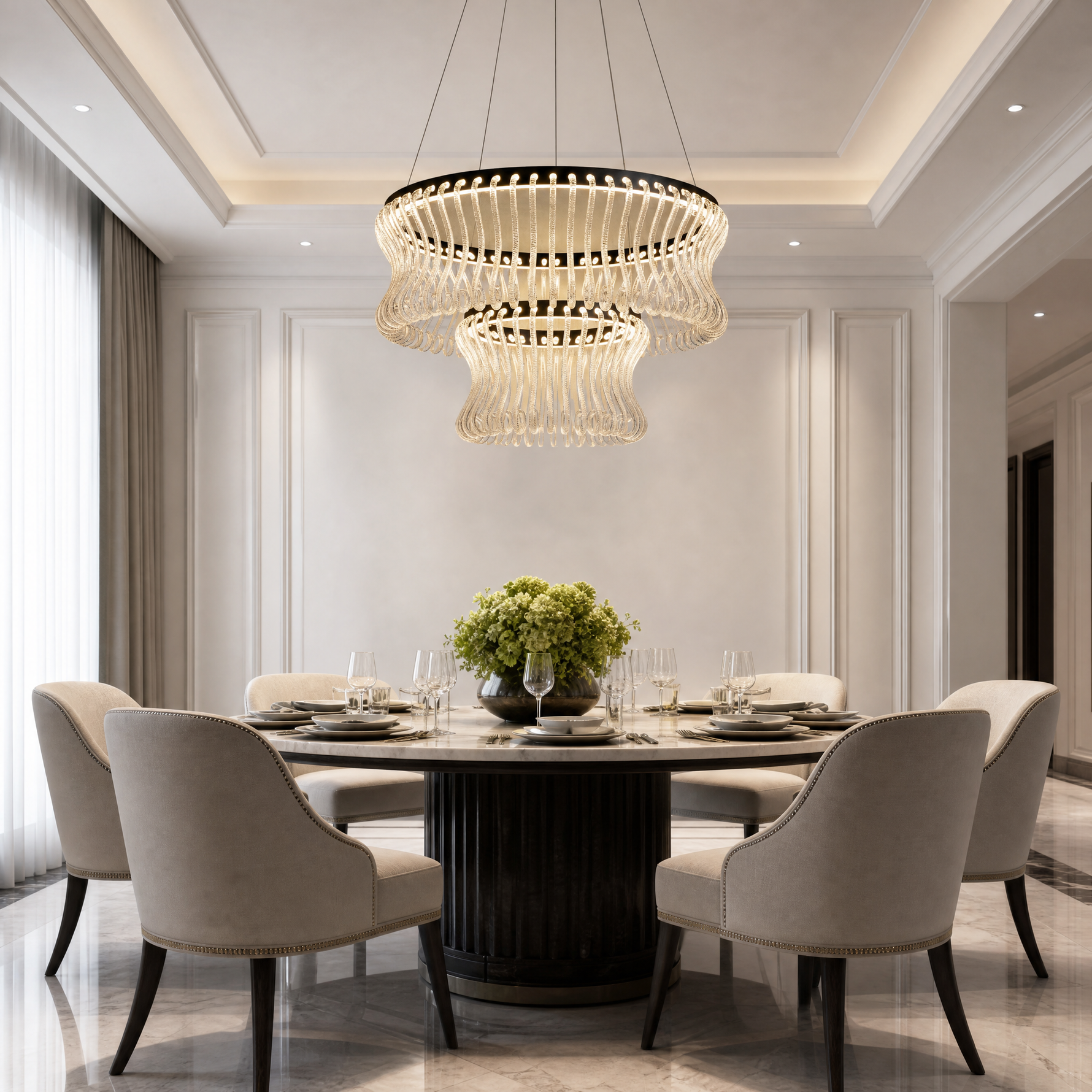 Yiosi Lennox Tiered Glass Chandelier 39.4"D