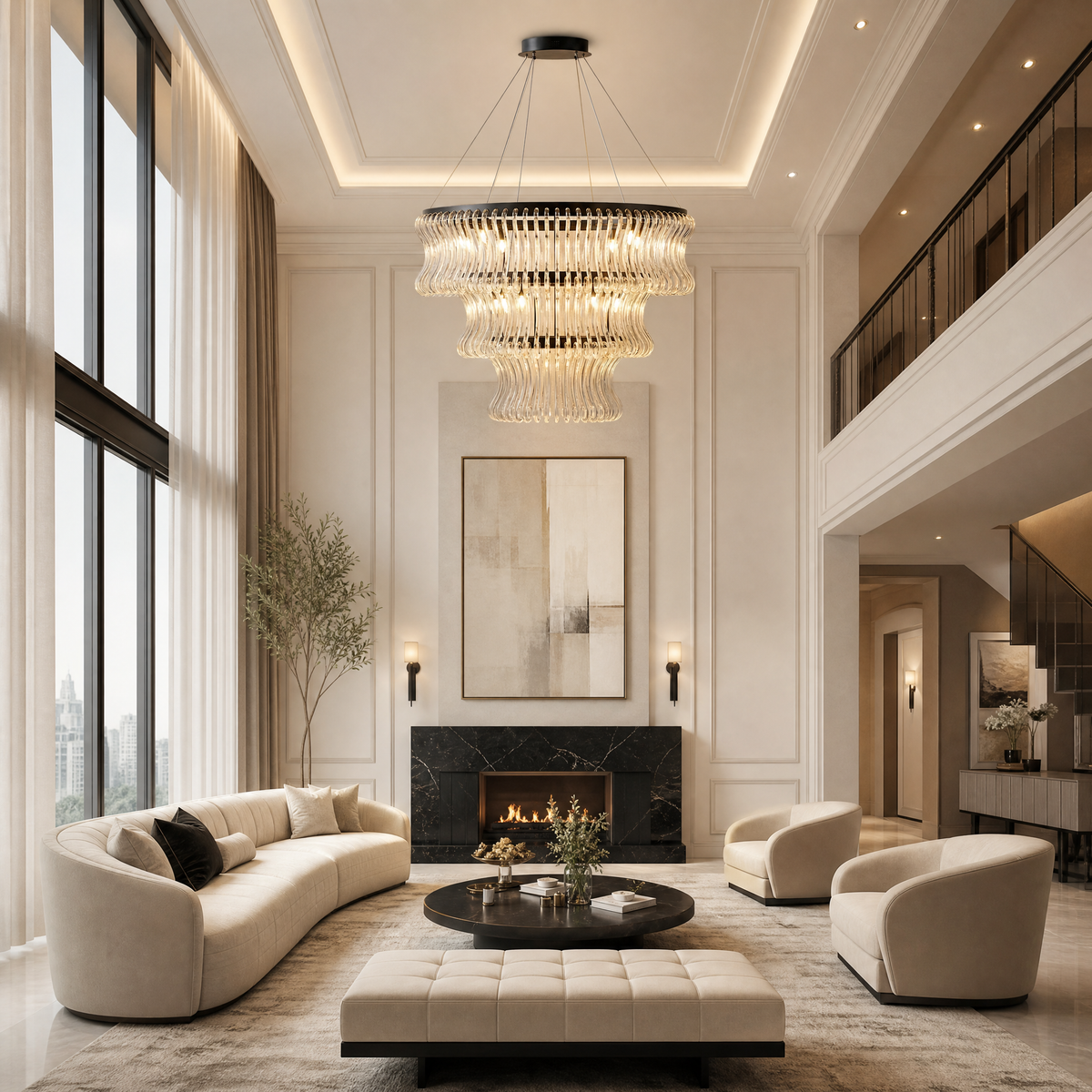 Yiosi Lennox Tiered Glass Chandelier 44.5" D