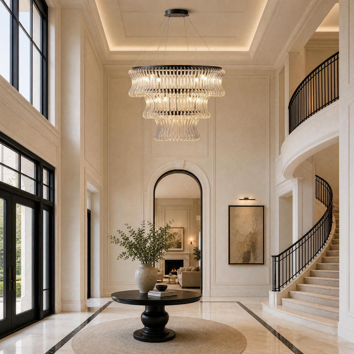 Yiosi Lennox Tiered Glass Chandelier 44.5" D