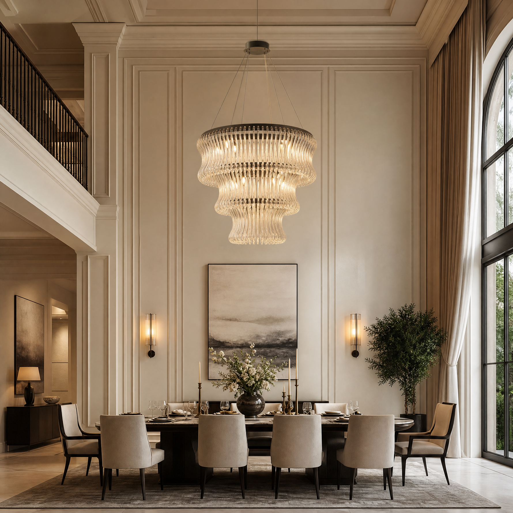 Yiosi Lennox Tiered Glass Chandelier 44.5" D