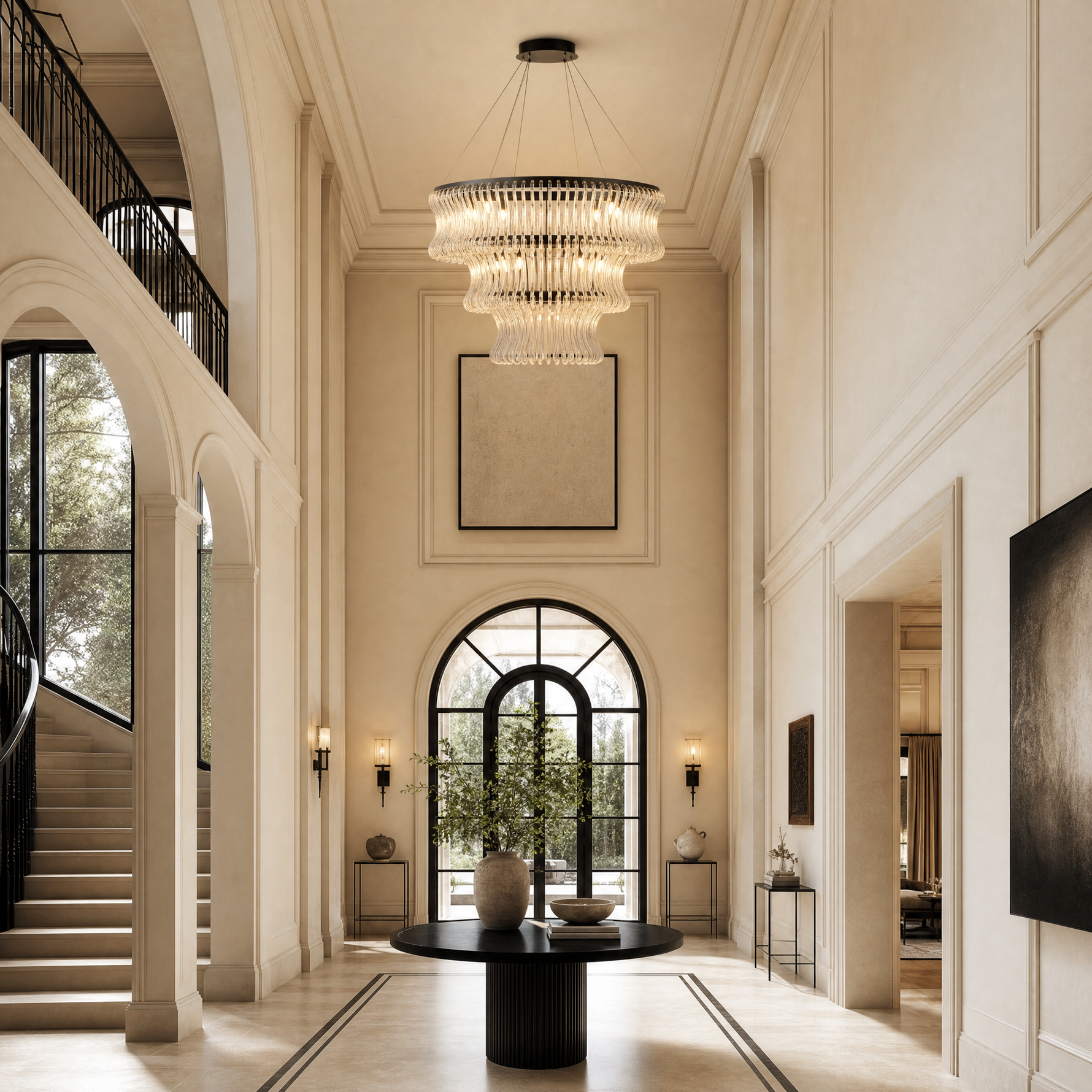 Yiosi Lennox Tiered Glass Chandelier 44.5" D