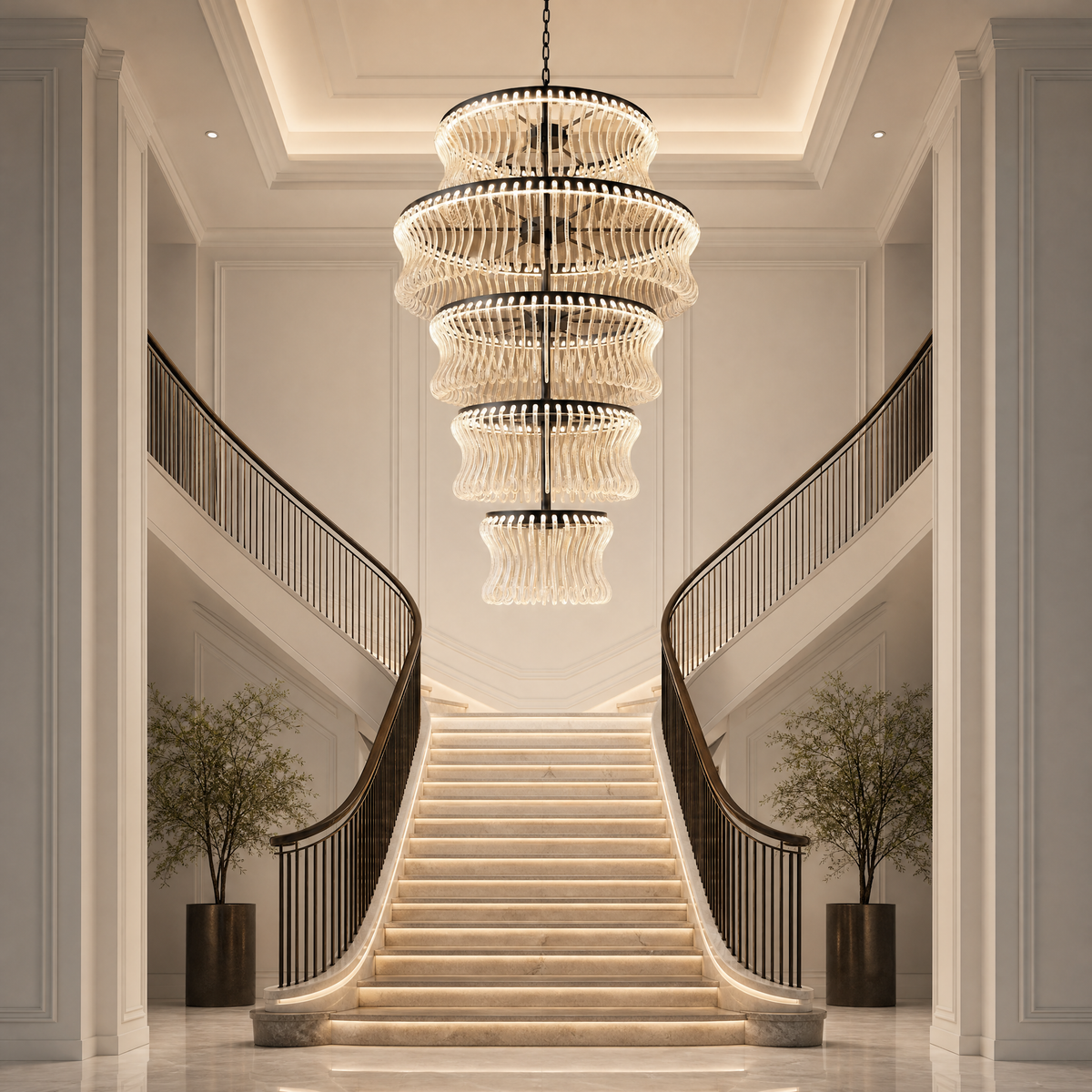 Yiosi Lennox Tiered Glass Chandelier 52.4" D