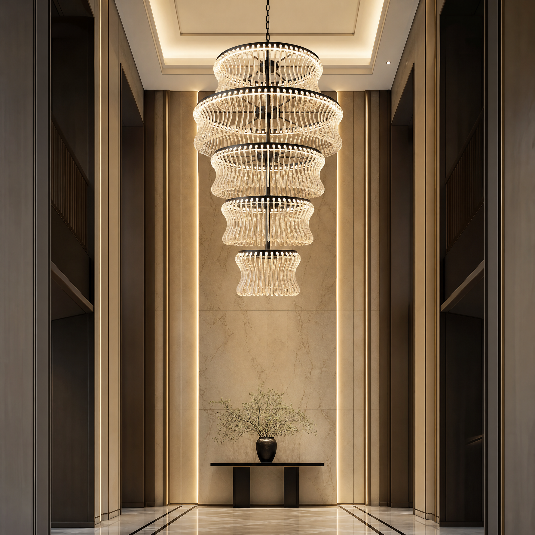 Yiosi Lennox Tiered Glass Chandelier 52.4" D