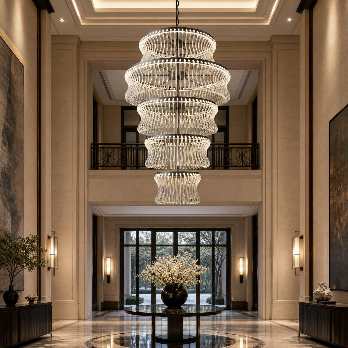 Yiosi Lennox Tiered Glass Chandelier 52.4" D