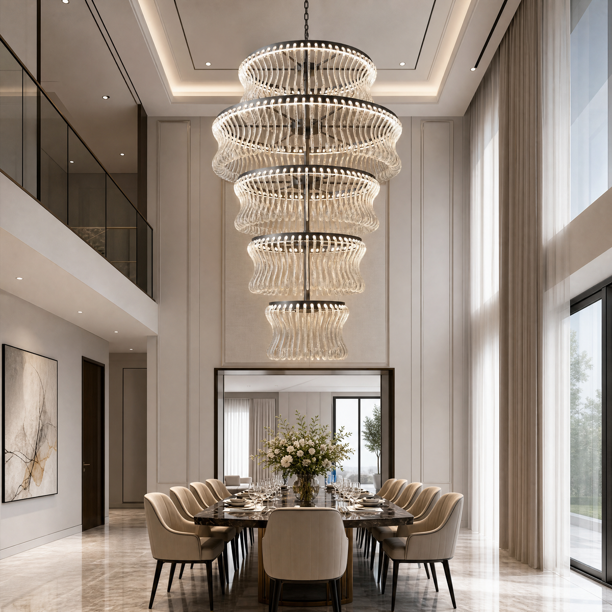 Yiosi Lennox Tiered Glass Chandelier 52.4" D