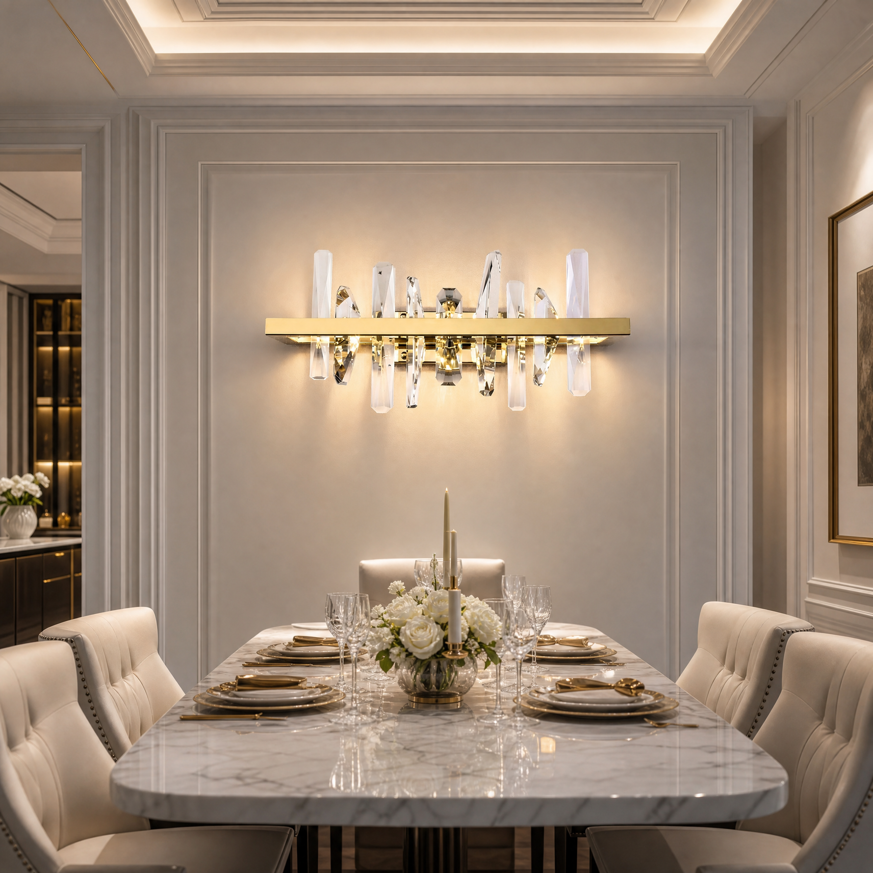Yiosi Nora Linear Crystal Wall Sconce