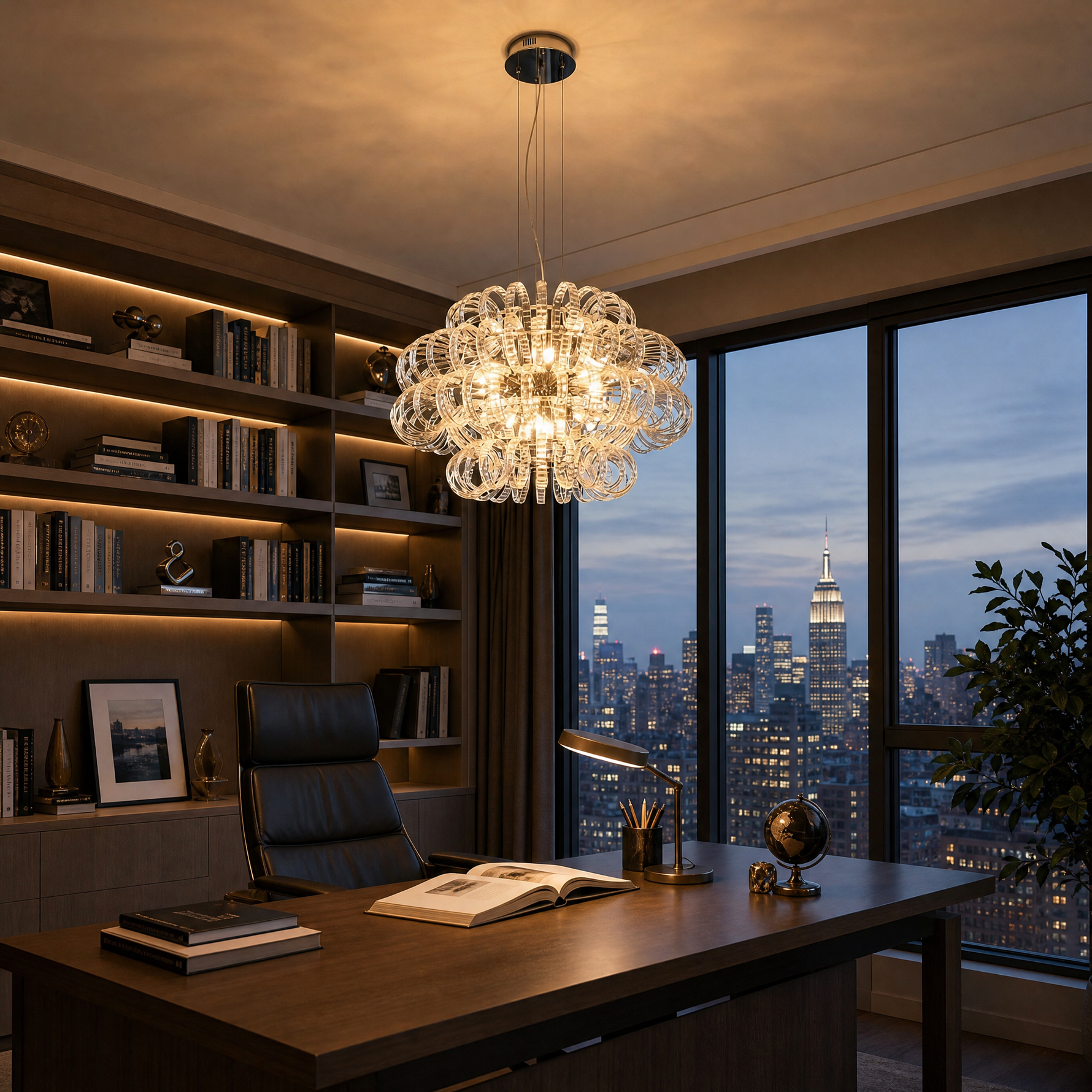 Yiosi Opulence Clear Glass Pendant Light 24"