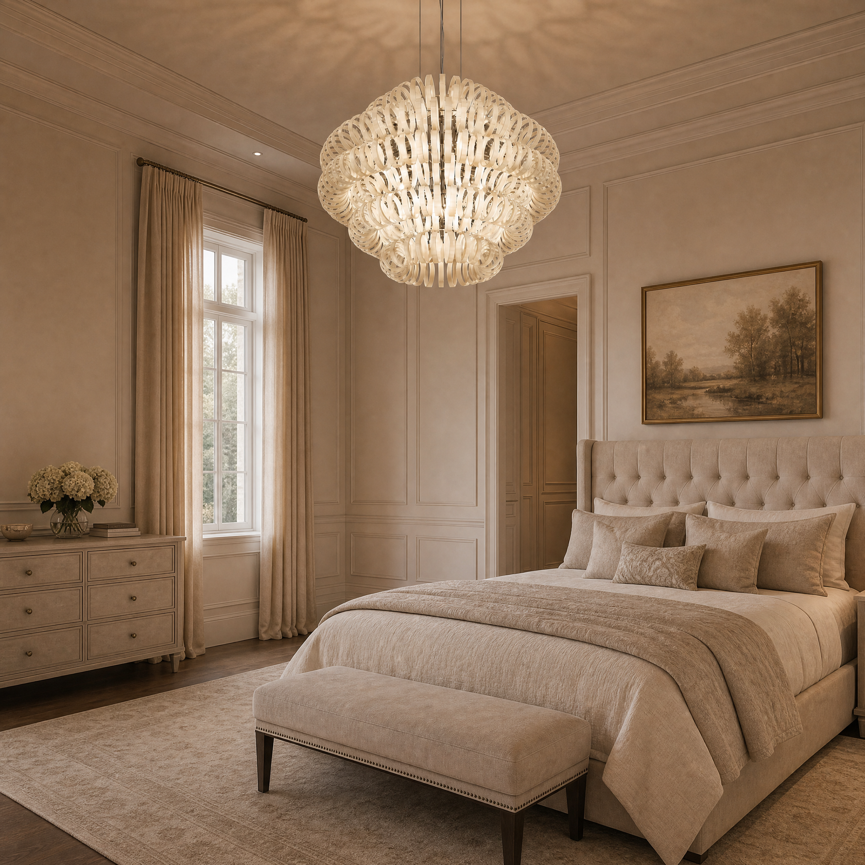 Yiosi Opulence Frosted Glass Chandelier 31" Style A