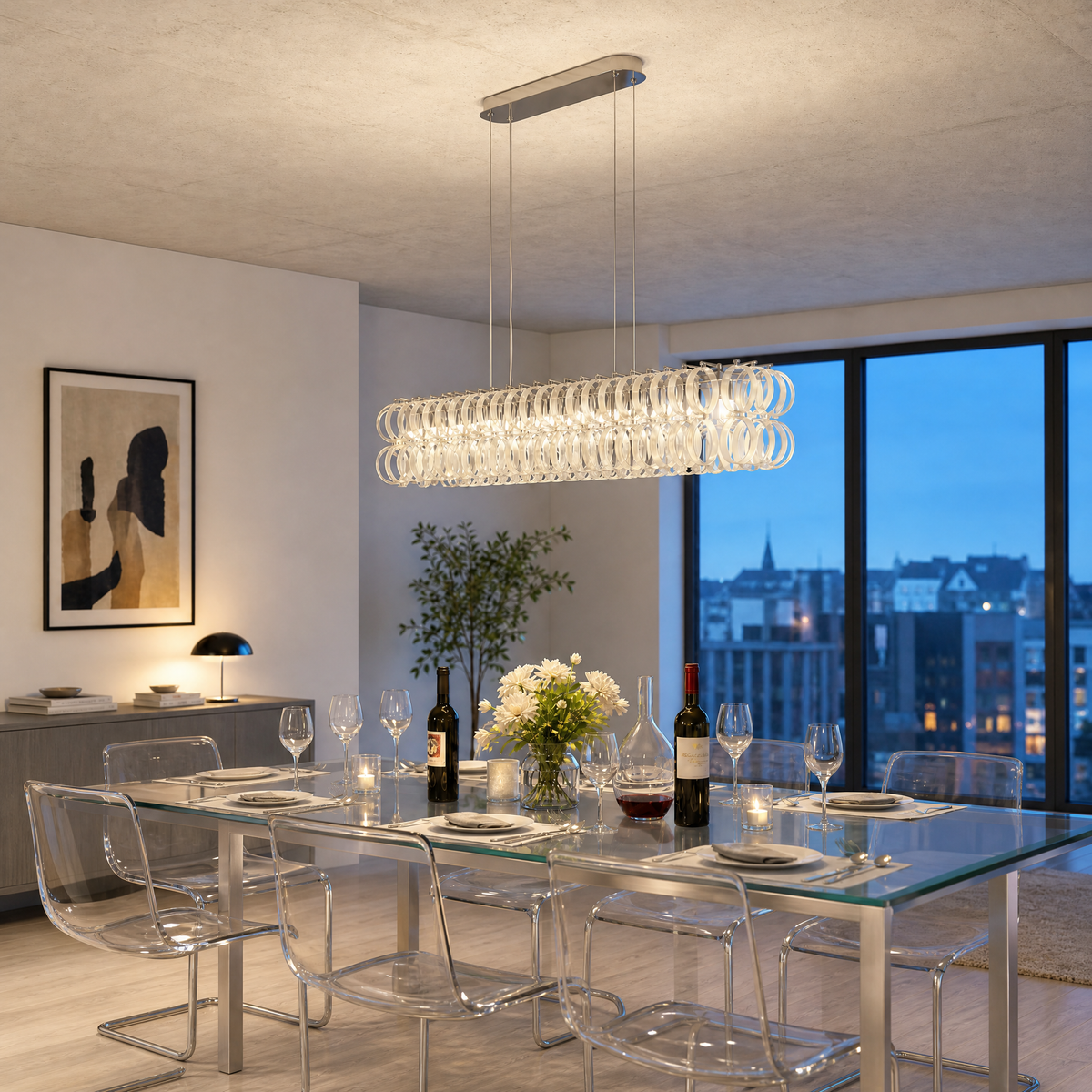 Yiosi Opulence Oval Clear Glass Chandelier
