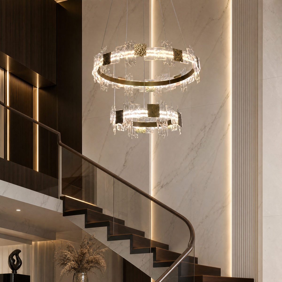 Yiosi Oriole Shadow Nested Glass Chandelier
