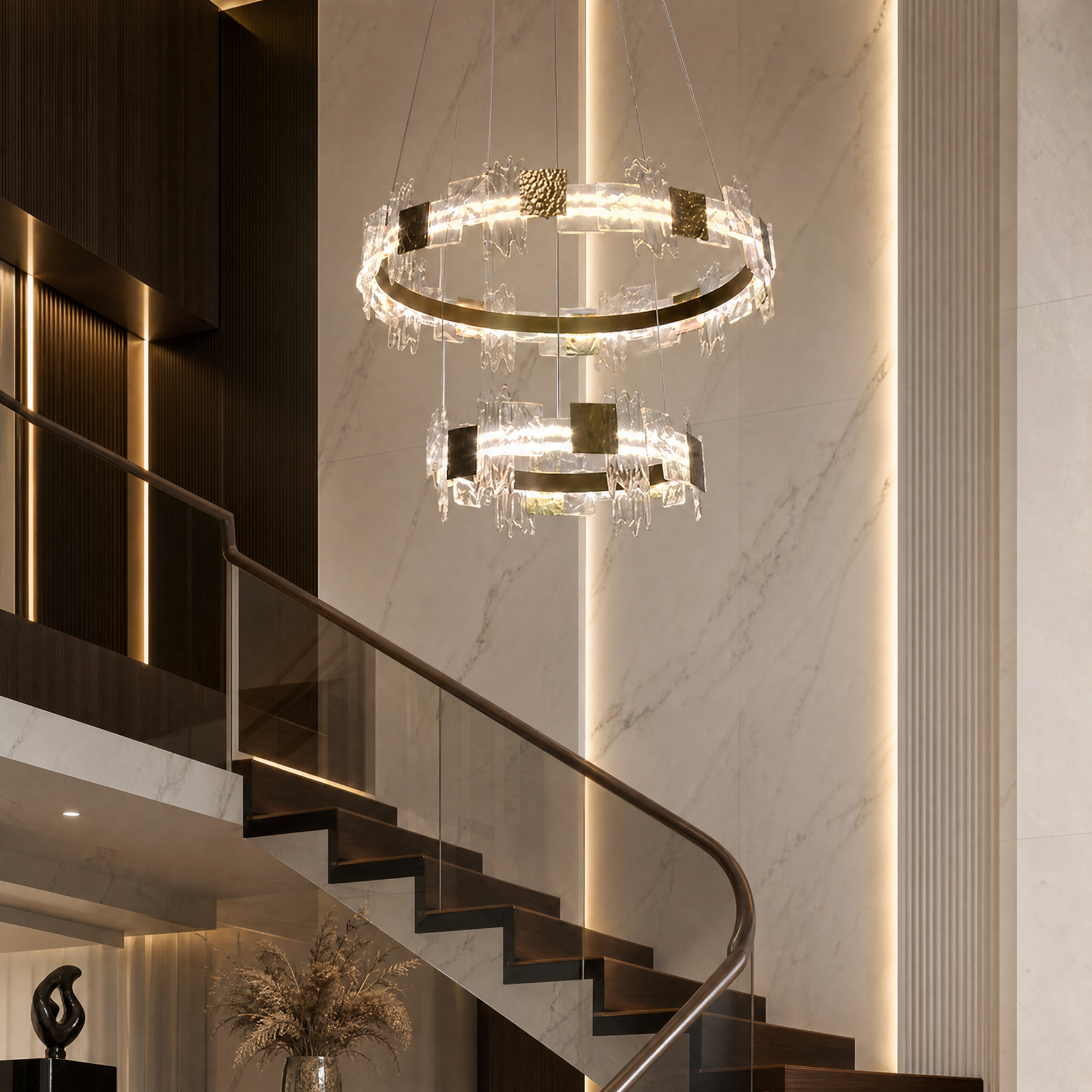 Yiosi Oriole Shadow Nested Glass Chandelier