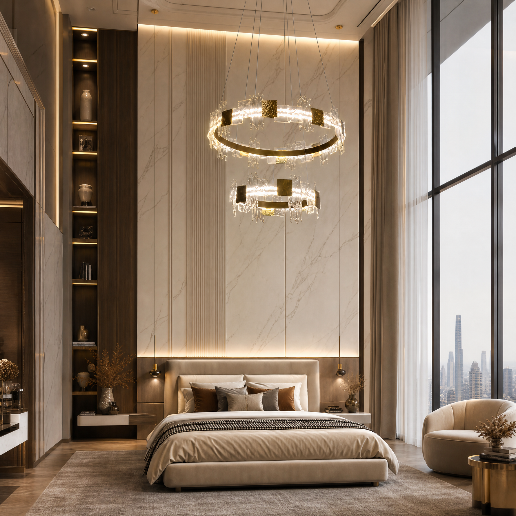 Yiosi Oriole Shadow Nested Glass Chandelier