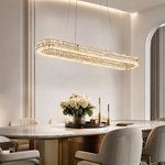 Yiosi Oval Crystal & Alabaster Chandelier 47"