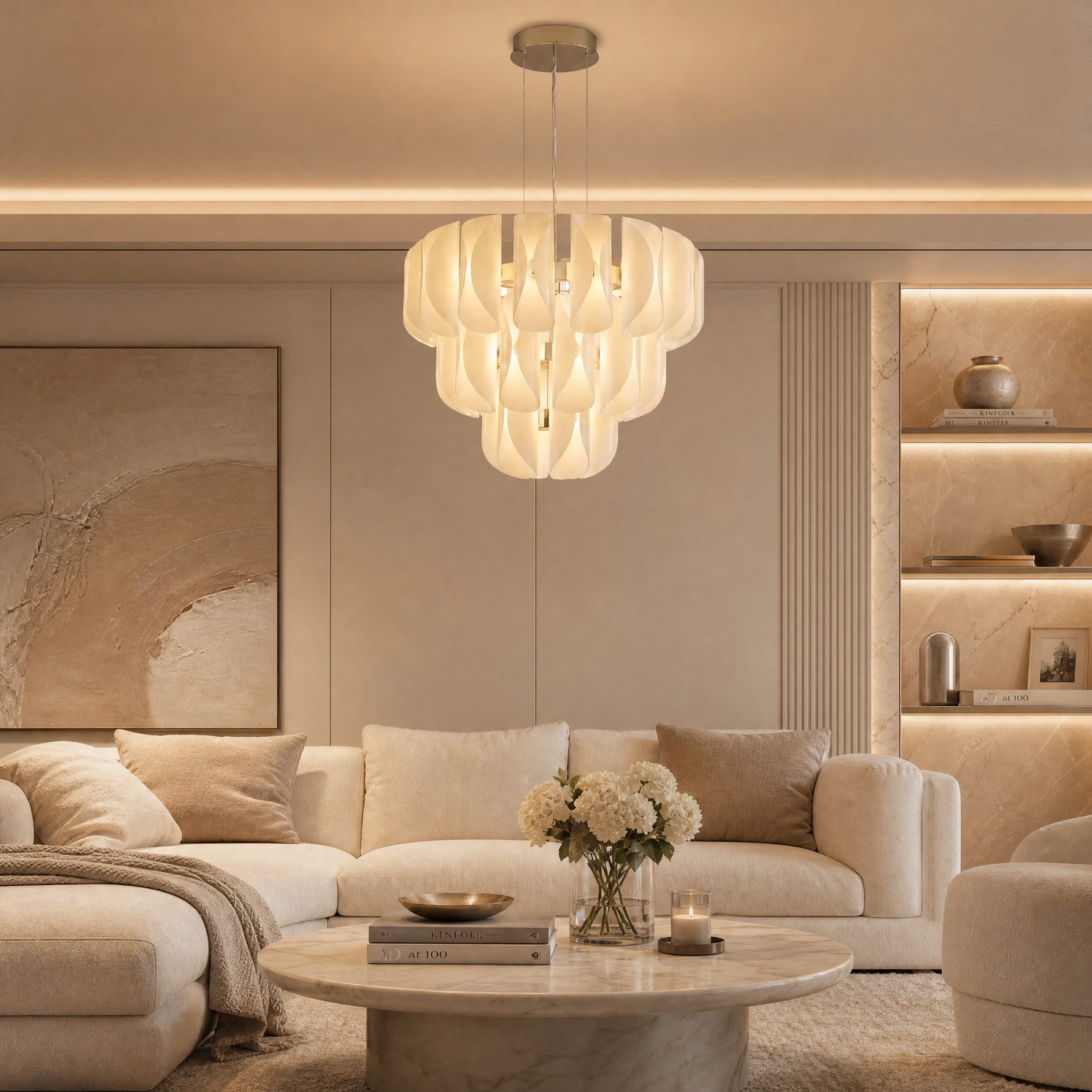 Yiosi Phantom 3-Tier Nested Glass Chandelier
