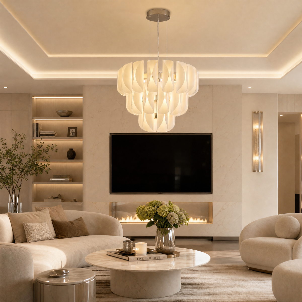 Yiosi Phantom 3-Tier Nested Glass Chandelier