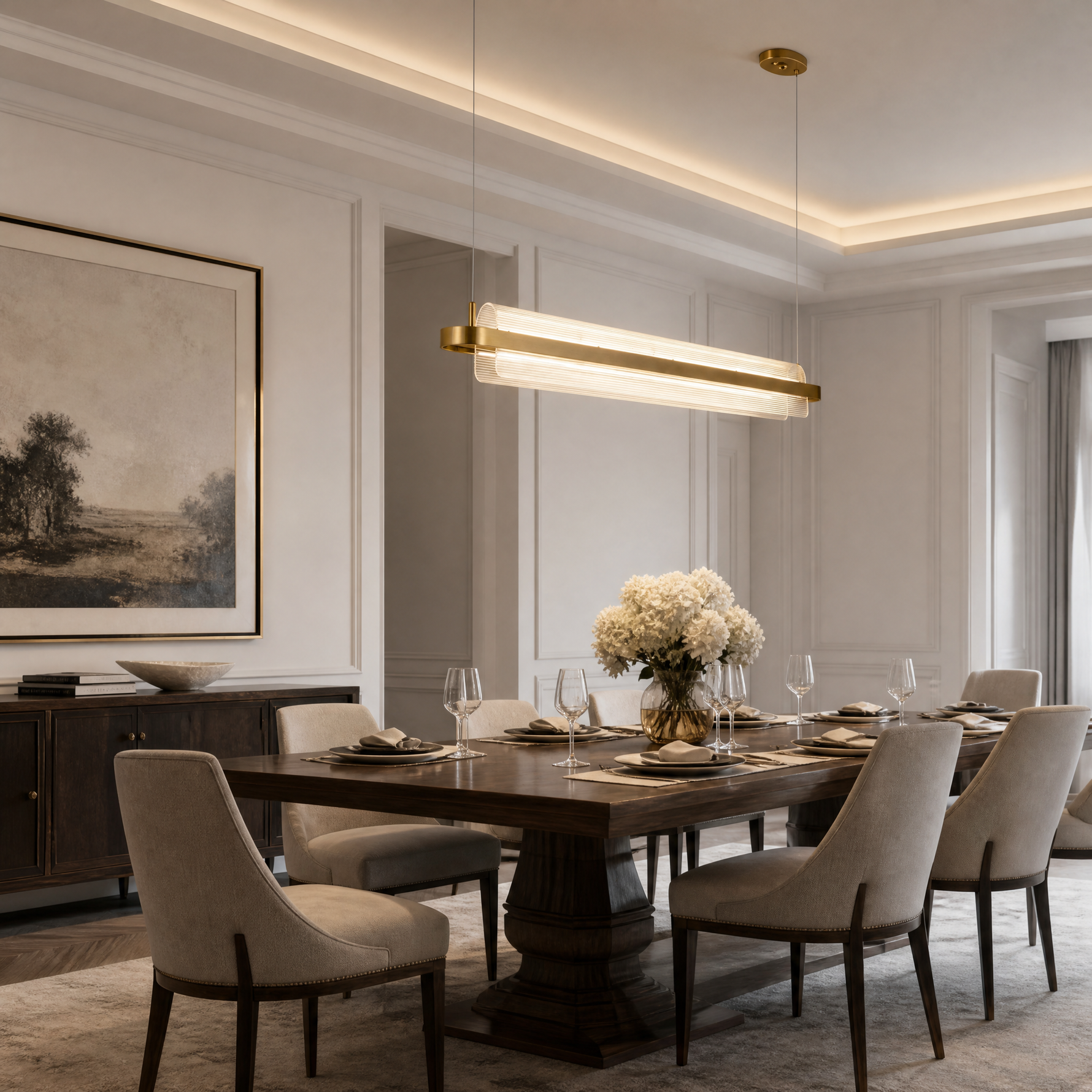 Yiosi Ribbon Linear Modern Chandelier