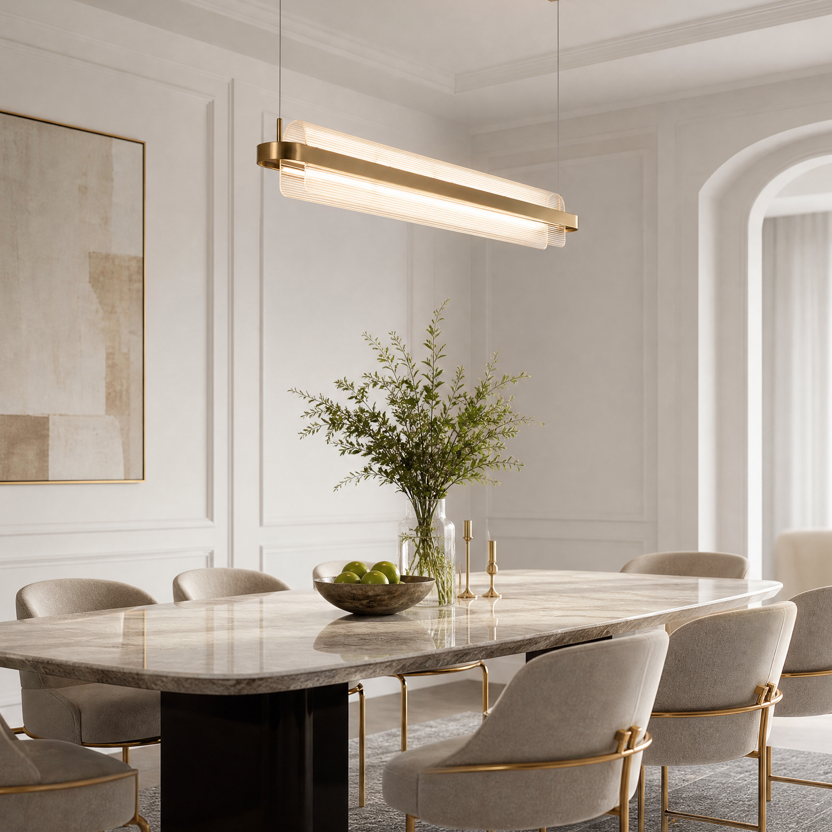 Yiosi Ribbon Linear Modern Chandelier