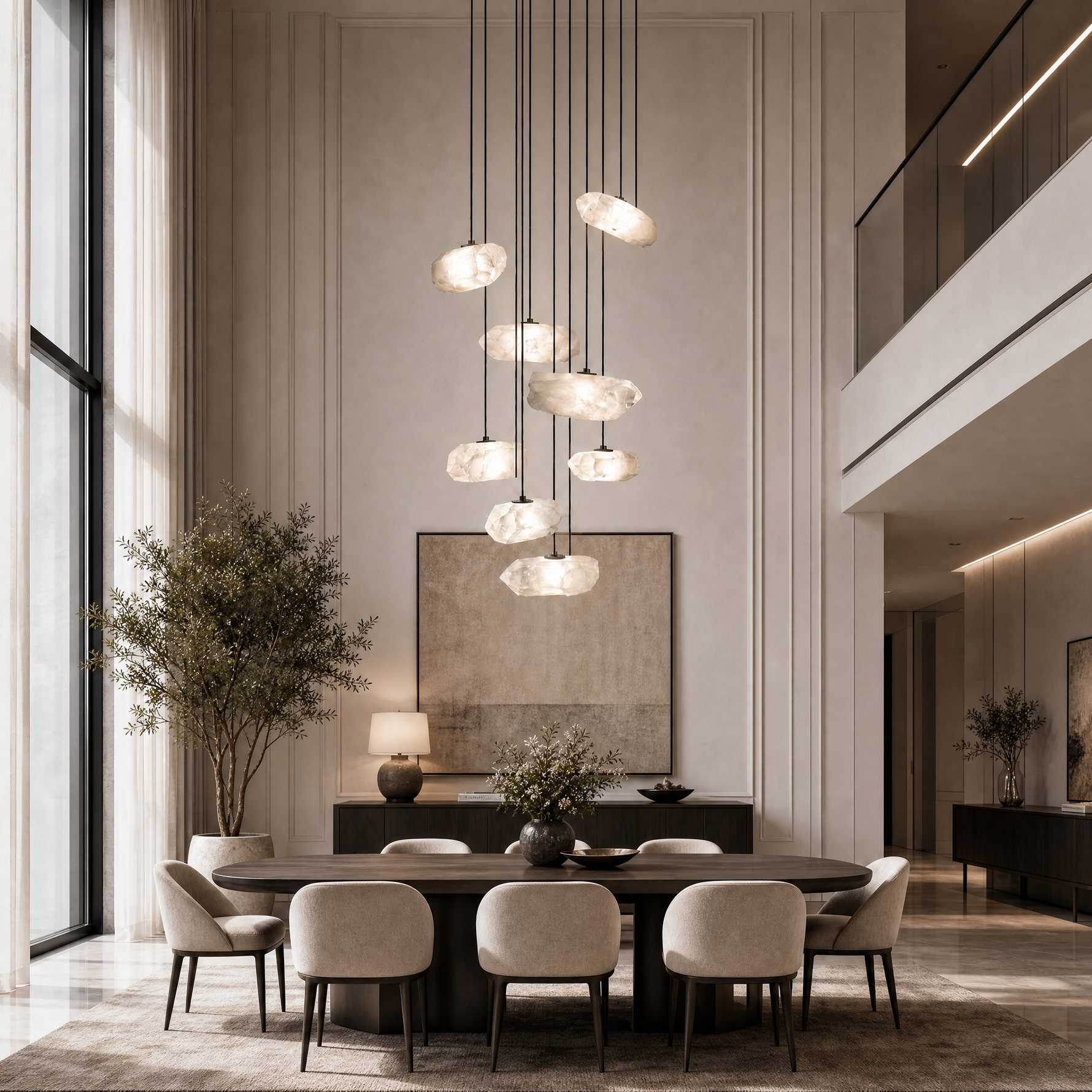 Yiosi Rock Crystal Single Pendant Light