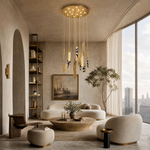 Yiosi Series Cascading Glass Chandelier 31"