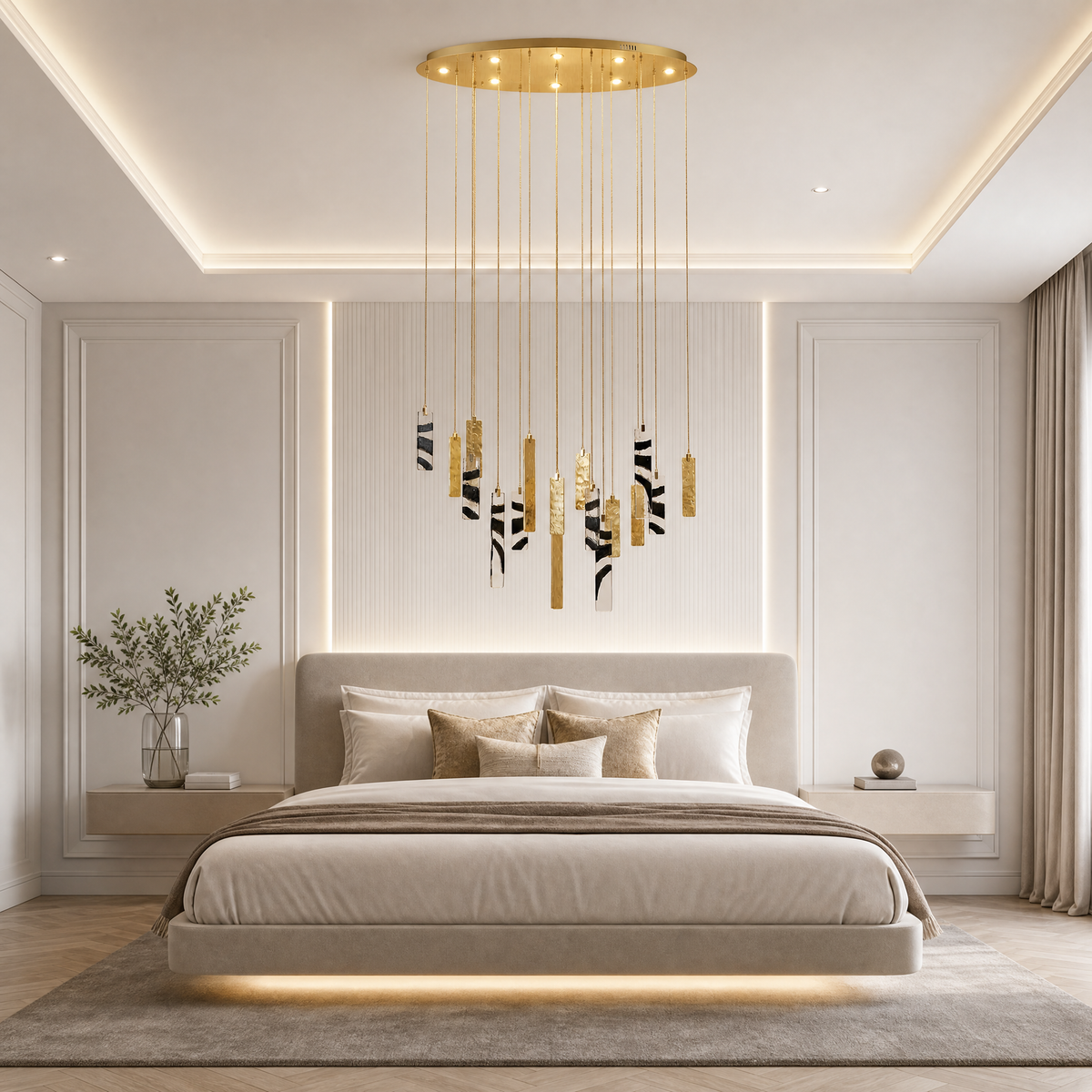 Yiosi Series Cascading Glass Chandelier 47"
