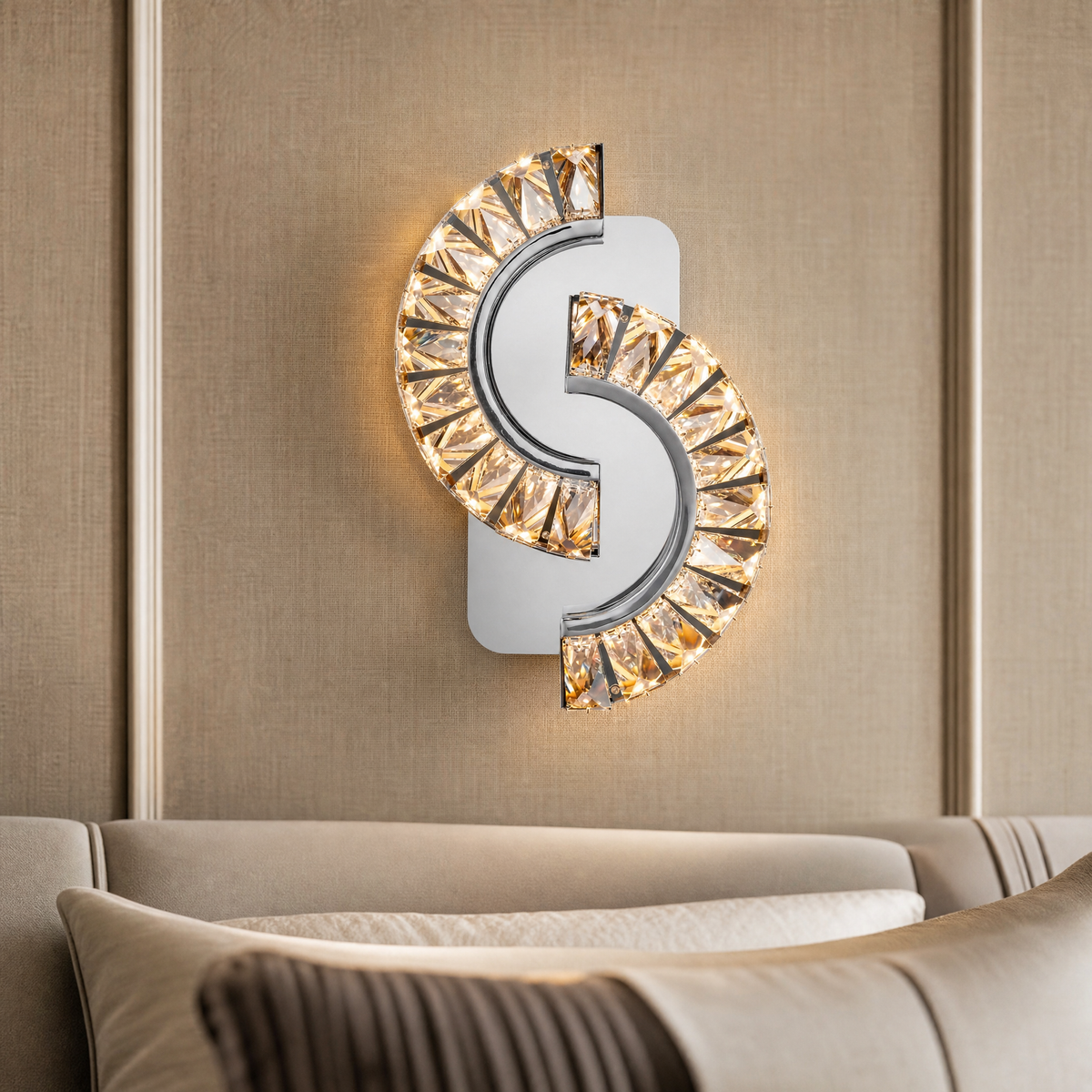 Yiosi Series Crystal Wall Sconce 10"