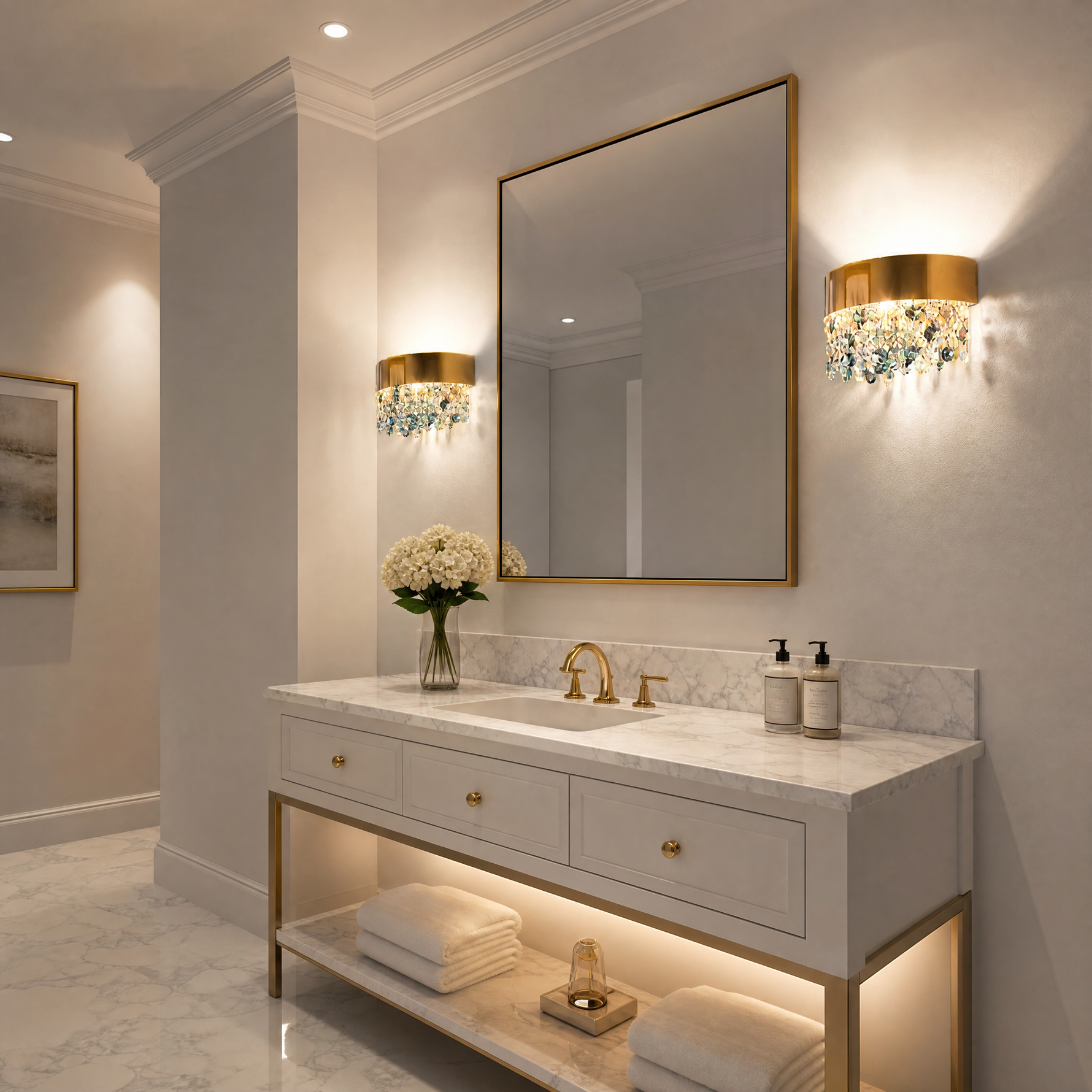 Yiosi Series Crystal Wall Sconce 8"