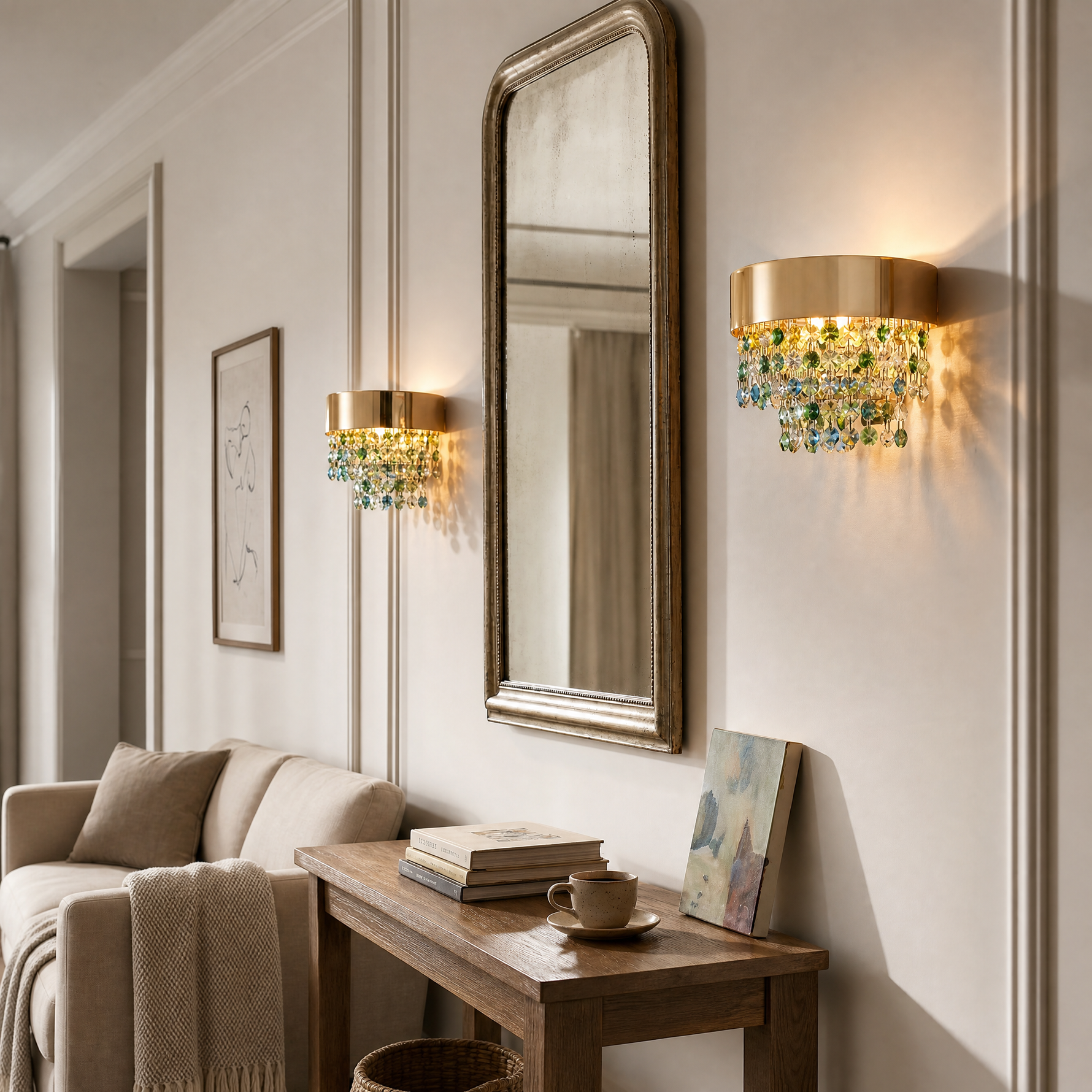 Yiosi Series Crystal Wall Sconce 8"