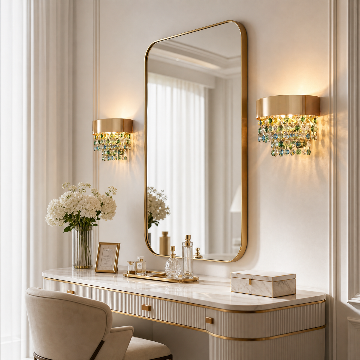 Yiosi Series Crystal Wall Sconce 8"