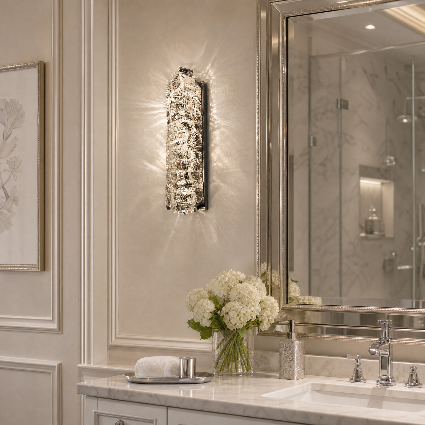 Yiosi Series Crystal Wall Sconce Style D