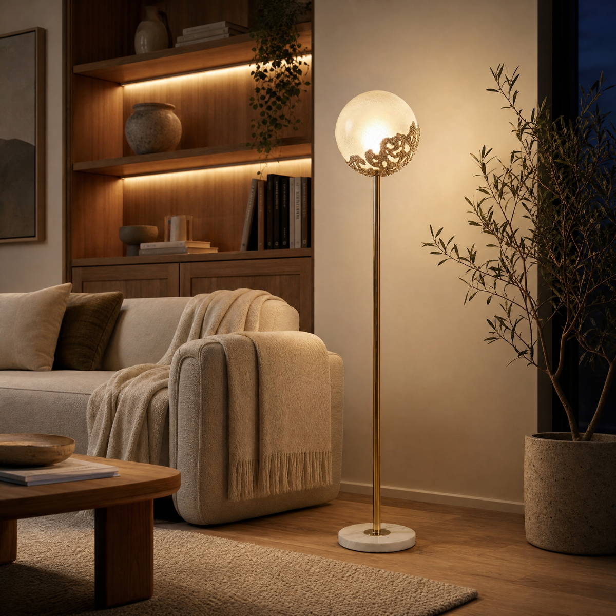 Yiosi Series Glass Floor Lamp Style C