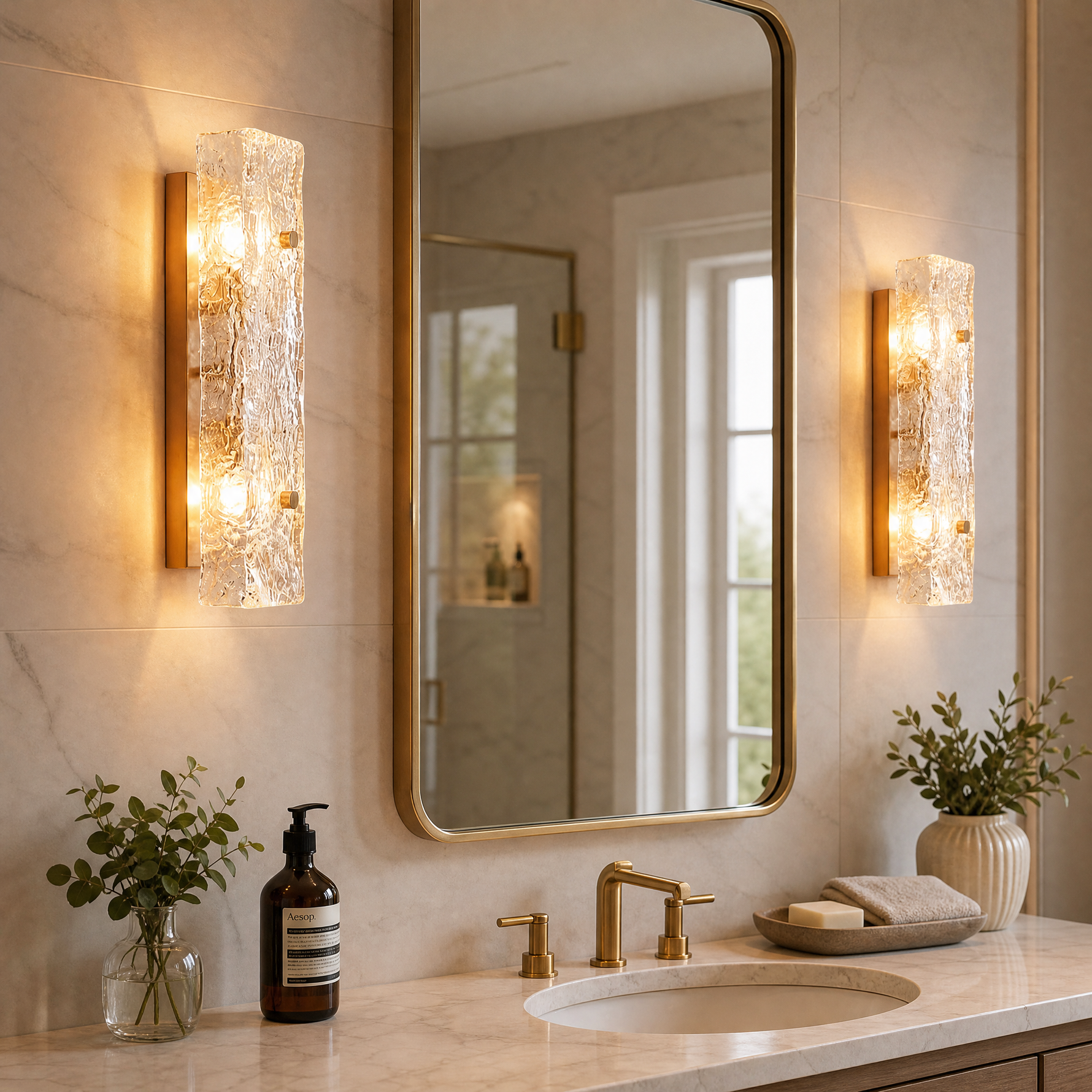 Yiosi Series Glass Wall Sconce 22"