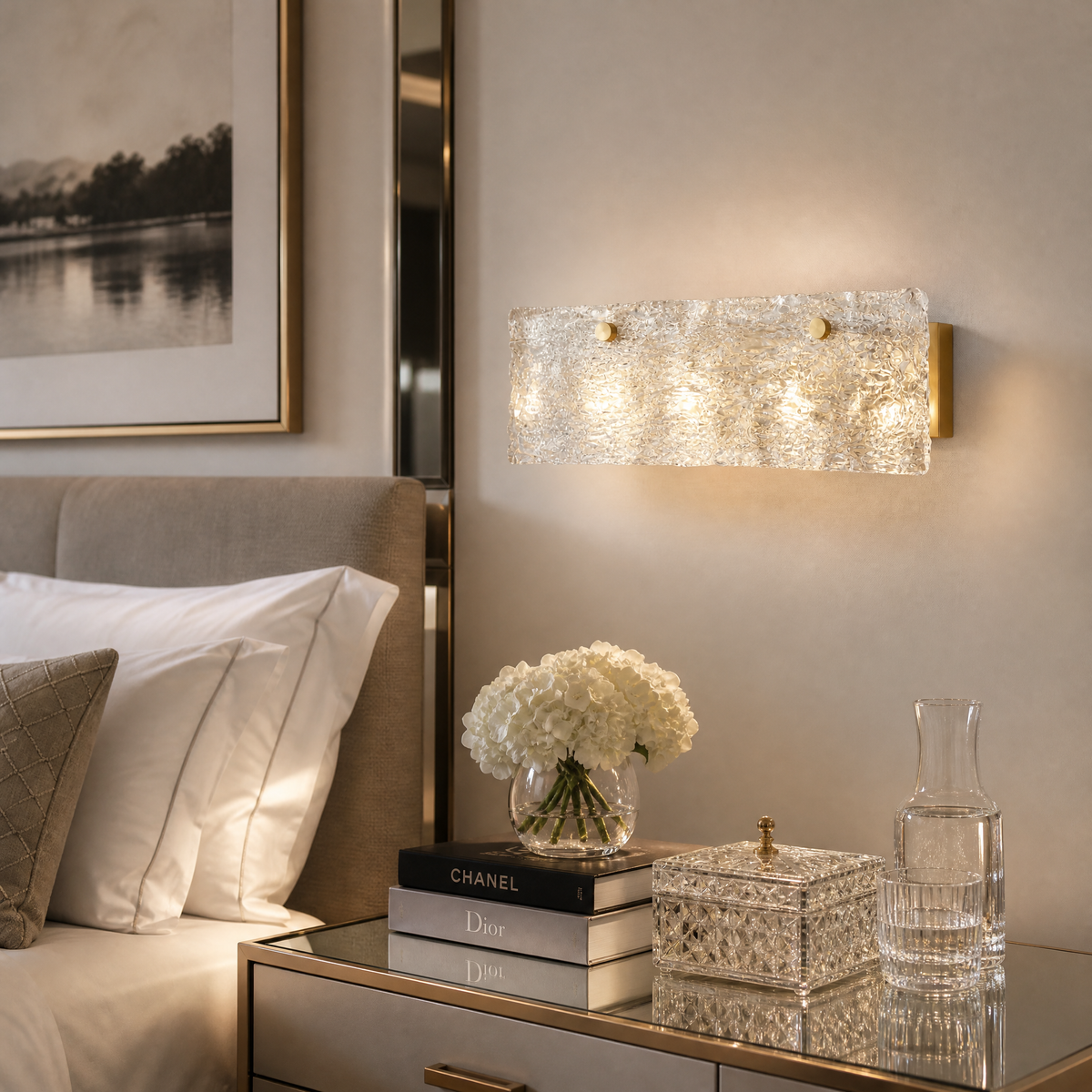 Yiosi Series Glass Wall Sconce 22"