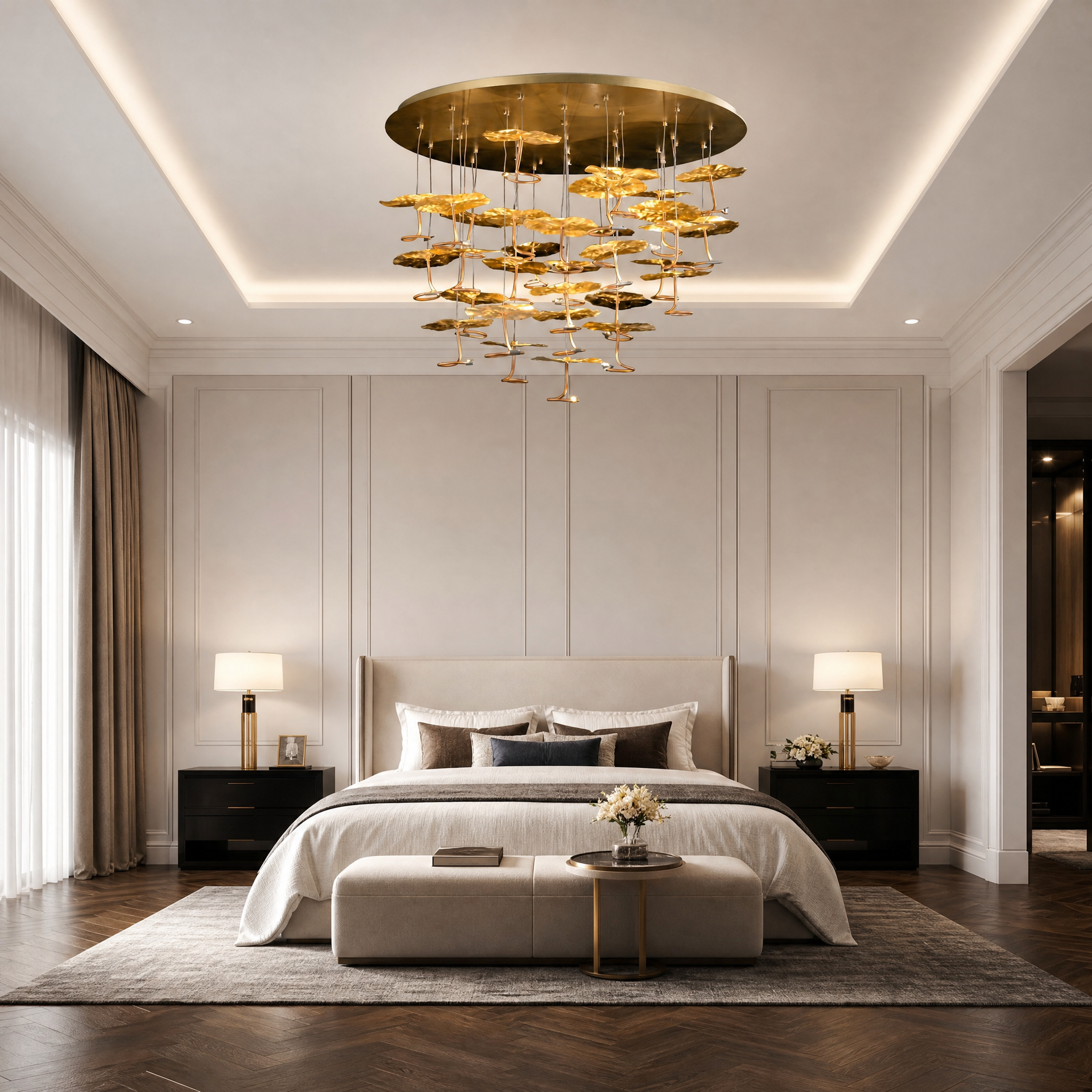 Yiosi Series Grand Copper Ceiling Lamp Style A