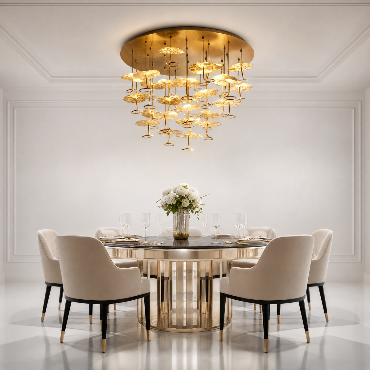 Yiosi Series Grand Copper Ceiling Lamp Style A