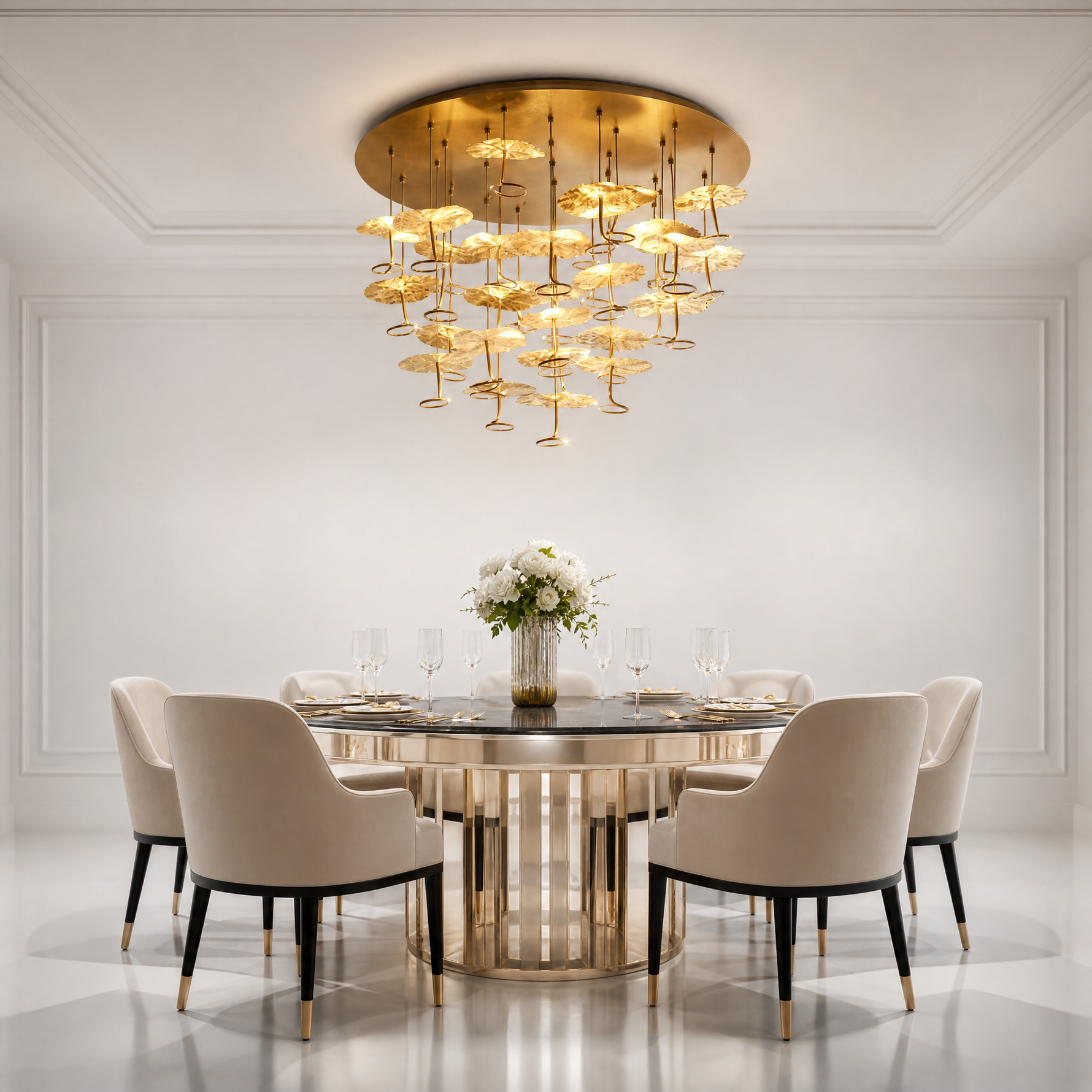 Yiosi Series Grand Copper Ceiling Lamp Style A