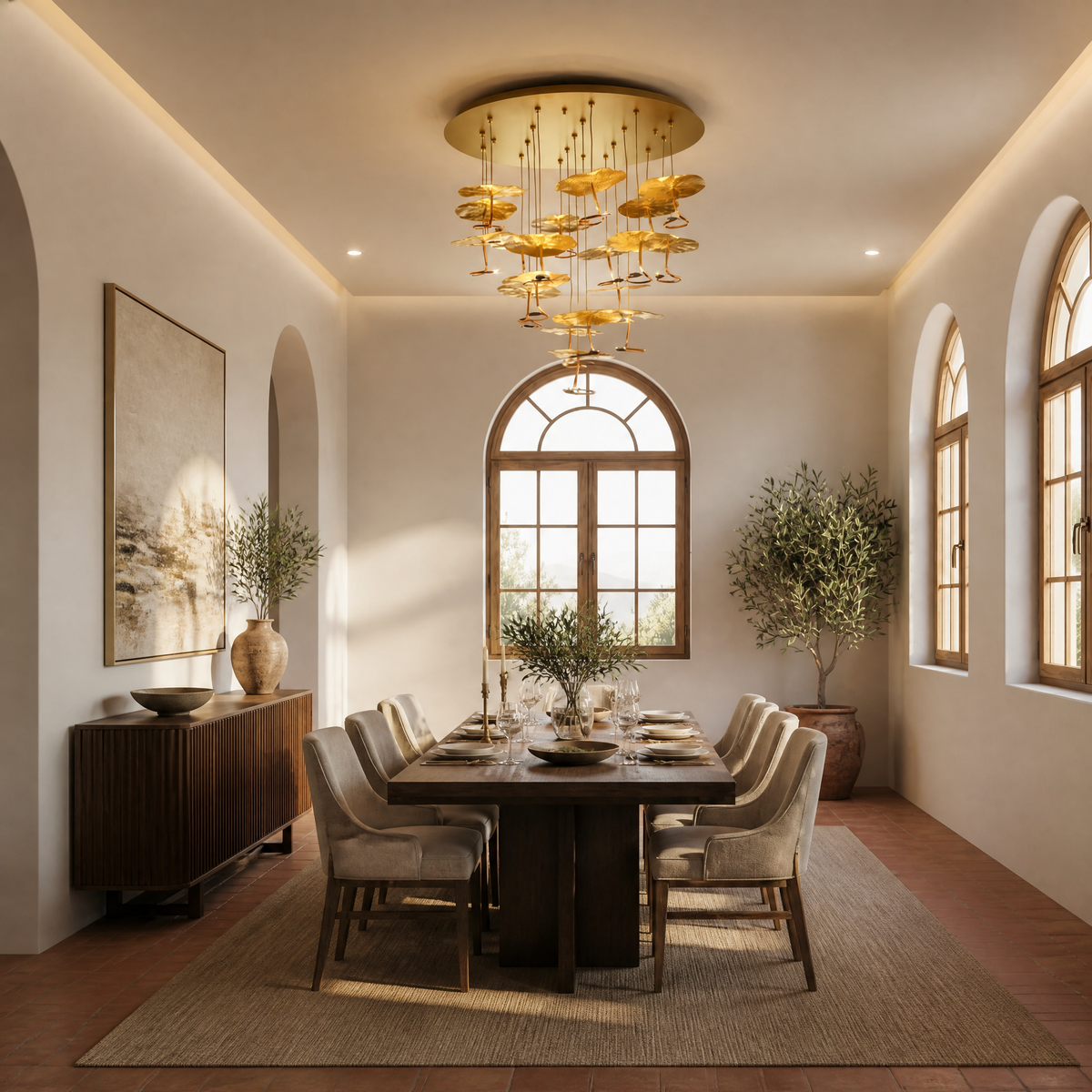 Yiosi Series Grand Copper Ceiling Lamp Style B