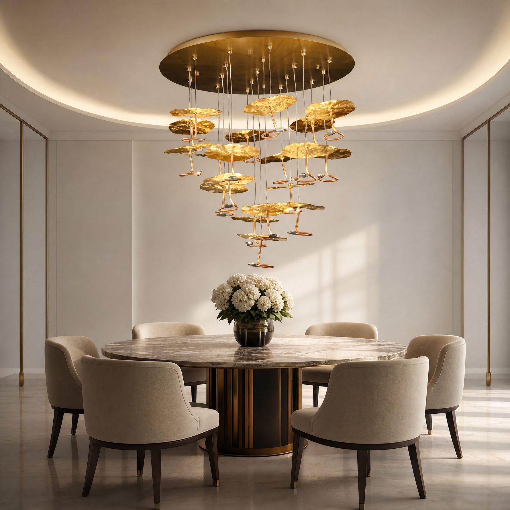 Yiosi Series Grand Copper Ceiling Lamp Style B