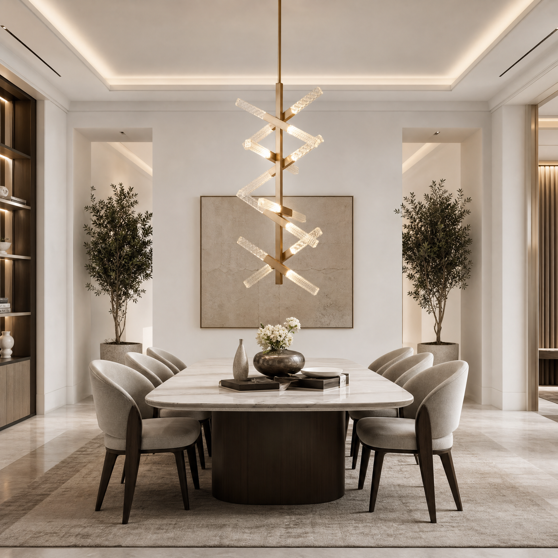 Yiosi Series Linear Glass Chandelier 39" Style A