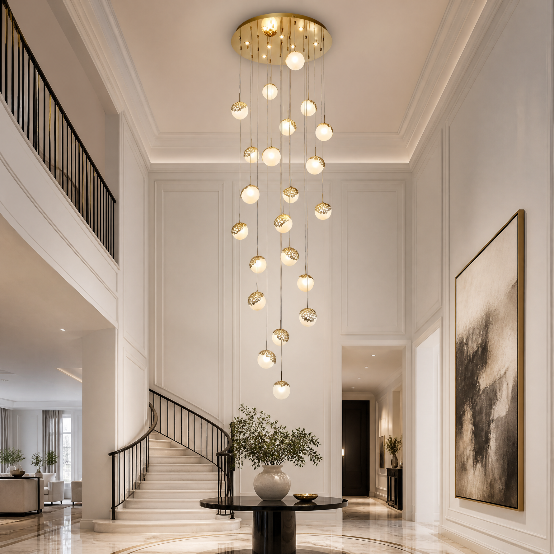 Yiosi Series Linear Glass Chandelier 47" Style A